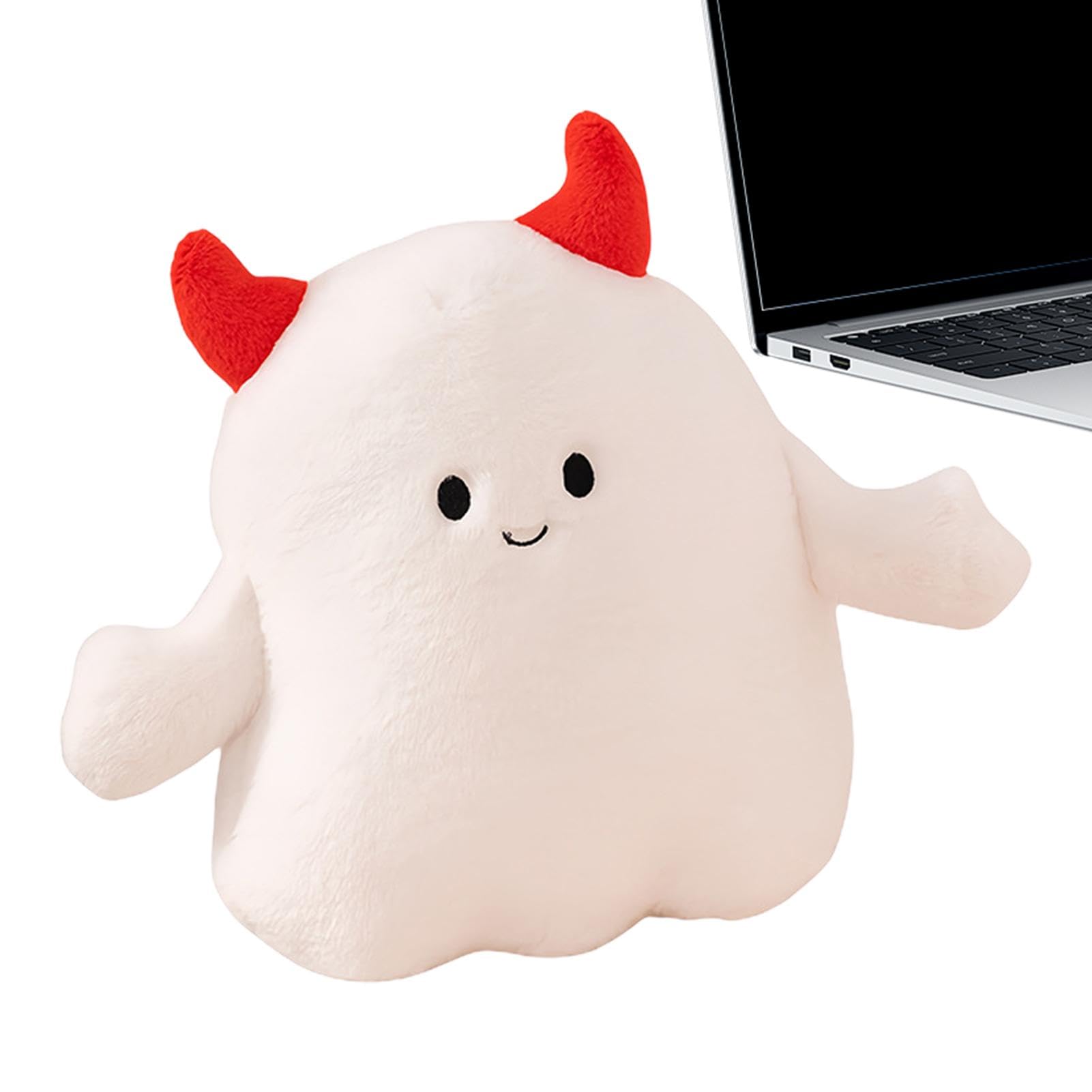 Halloween Ghost Plush Toy & Pillow - Soft Skin-Friendly Pumpkin Hat Ghost Stuffed Animal for Kids - Perfect for Halloween Decor, Party Favors, and Cozy Bedtime Cuddles