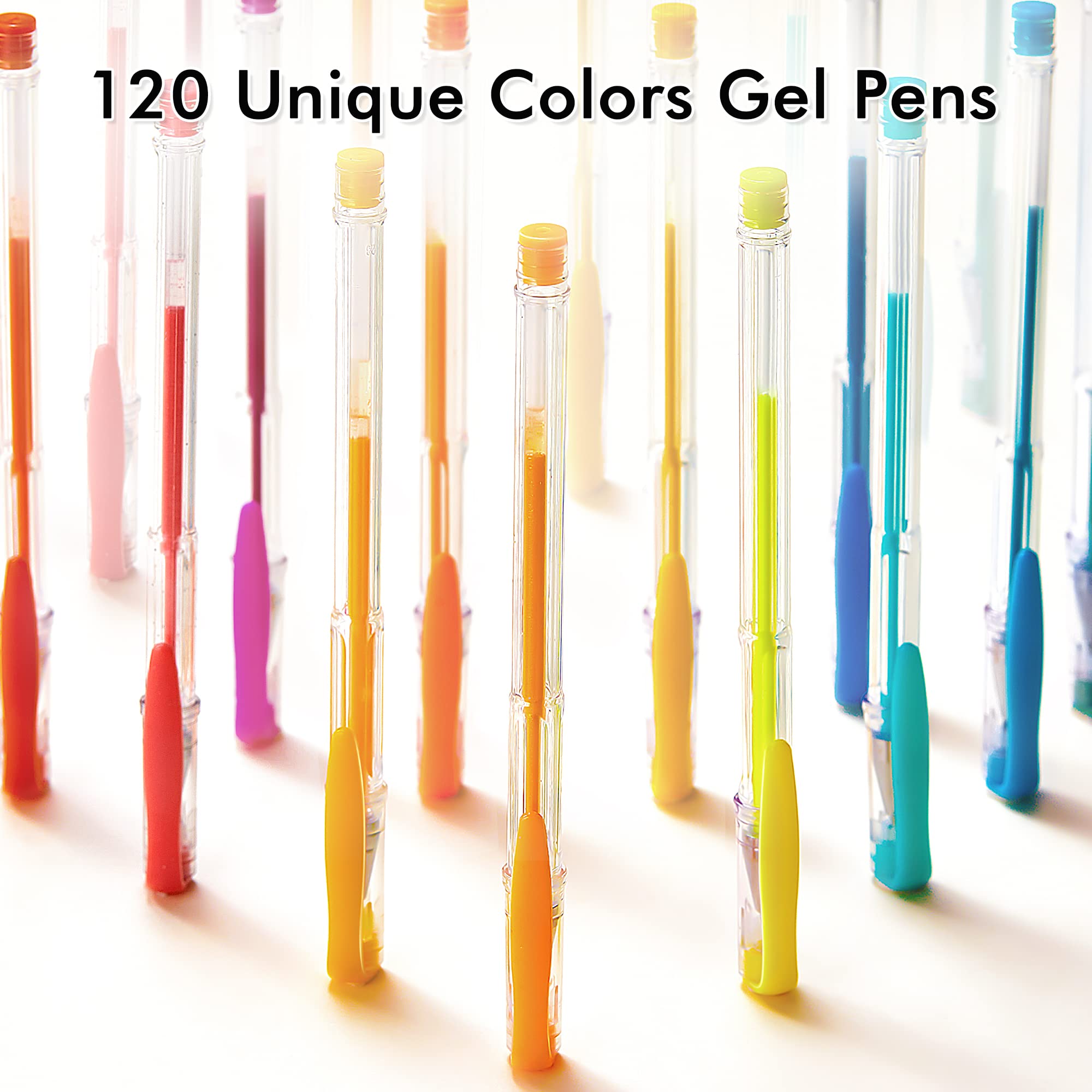 Shuttle Art 120 Unique Colors Gel Pen Set - No Duplicates, Vibrant Gel Pens for Adult Coloring Books, Sketching & Bullet Journaling - Perfect for Artists, Students & DIY Craft Projects