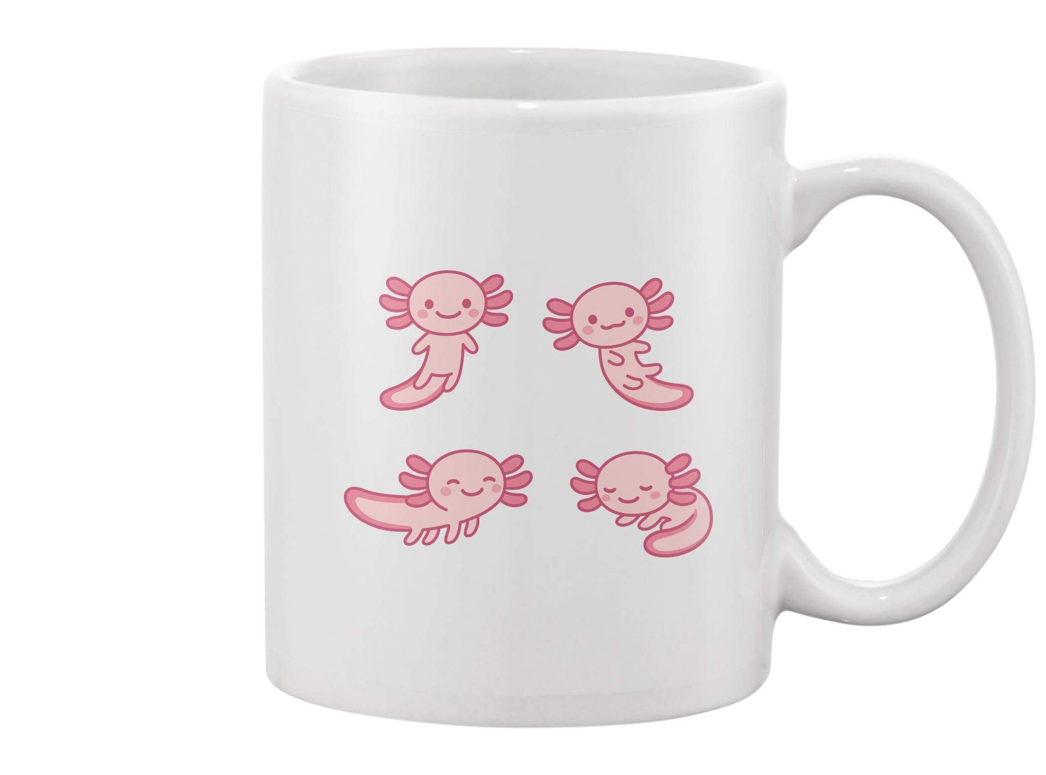Adorable Axolotl Ceramic Coffee Mug - 15oz Funny Mexican Salamander Design Cup for Tea, Hot Chocolate & Gifts - Perfect for Home, Office & Gamer Use