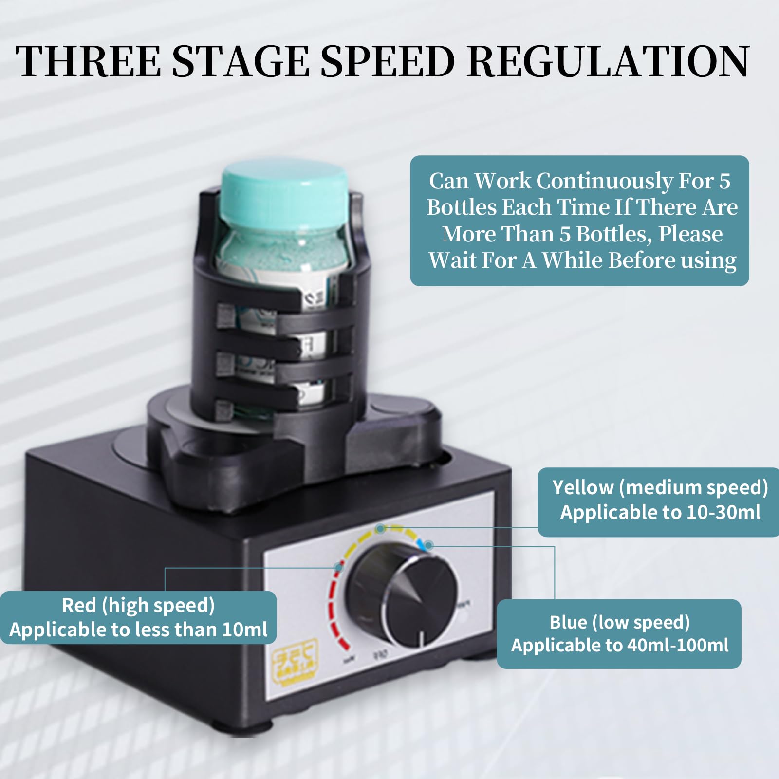 2400RPM Vortex Mixer - High Speed Paint Shaker for 100ML Bottles, Adjustable Speed for Acrylic Paints, Nail Polish, Pigments & Eyelash Glue - Perfect for DIY Crafts, Lab Testing & Beauty Salon Use