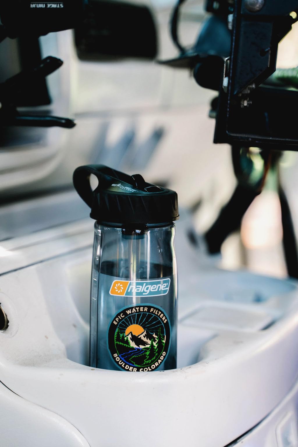 Epic Water Filters Nalgene OG Water Bottle with Built-in Filter | BPA-Free 32oz USA Made Water Bottle | Removes 99.99% of Tap Water Contaminants & PFAS | Smoke Grey | Perfect for Hiking, Camping & Outdoor Adventures