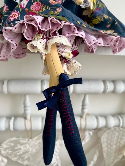 Tilda Mademoiselle Adelina Handmade Rag Doll - Regency & Rococo French Court Style Art Doll | Romantic Princess Gift for Girls | Perfect for Tea Parties, Nursery Decor & Collectible Displays