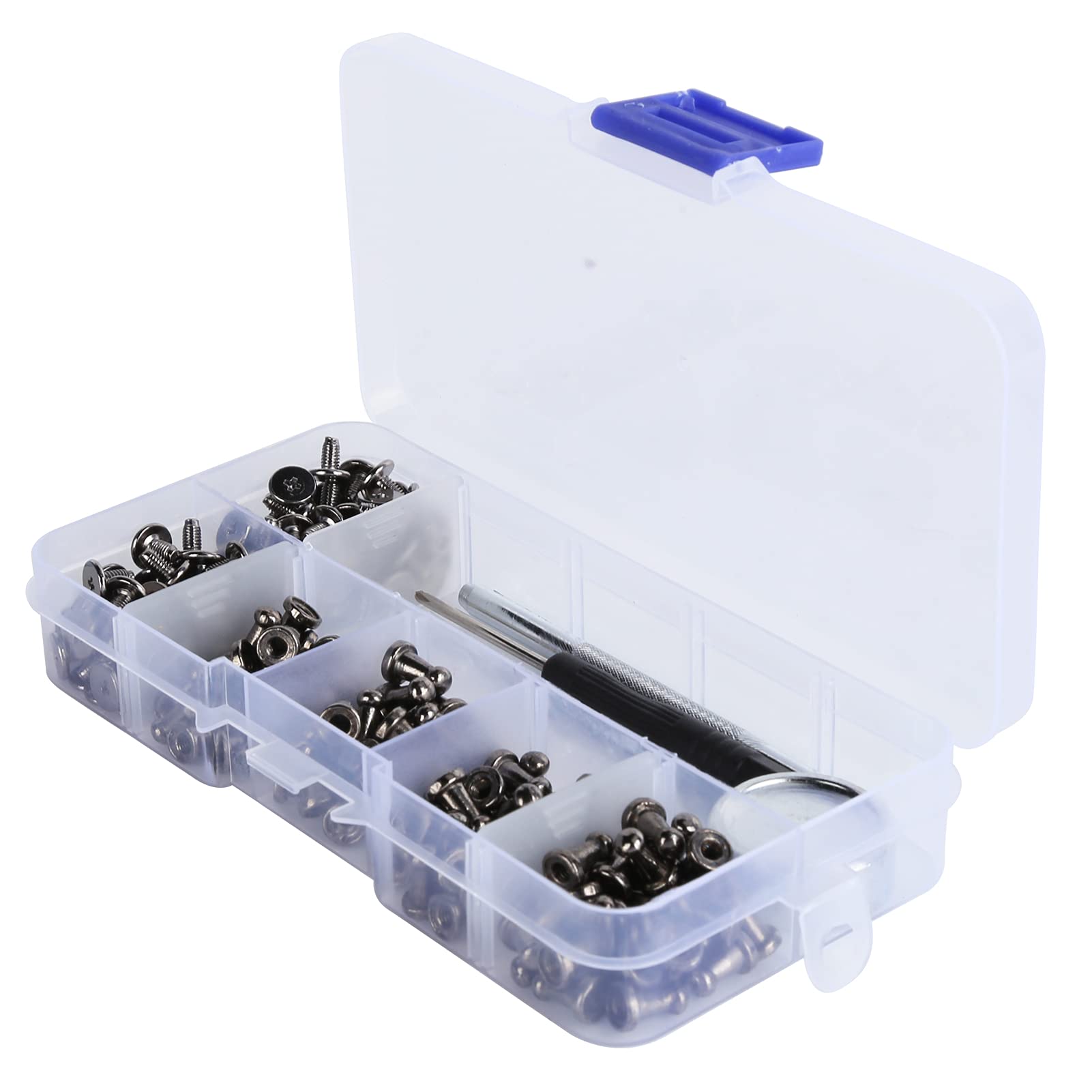 Shanrya Aluminum Rivets - Monk Head Rivets for Leather Craft, Clothing Decoration & DIY Punching Supplies | Perfect for Leatherworking, Fashion Accessories & Handmade Projects