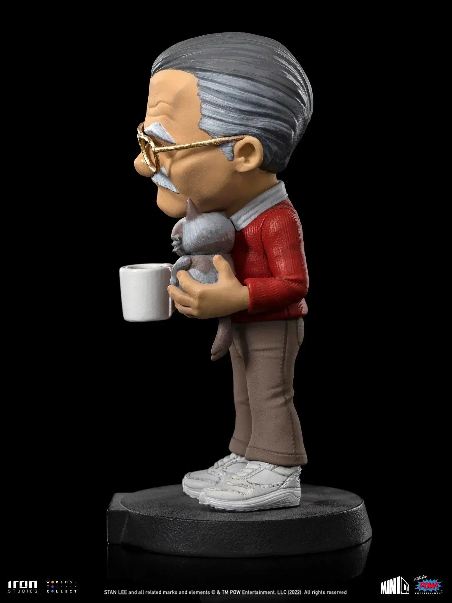 Stan Lee with Grumpy Cat MiniCo Figure by Iron Studios & Pow! Studios - Collectible Marvel Comic Book Character Statue for Display, Gifts & Pop Culture Enthusiasts