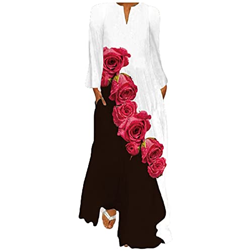 JPVDPA Women's Sleeveless Maxi Dress - Casual Loose Long Summer Dress with Striped Floral Print | Perfect for Beach Vacations, Outdoor Parties & Summer Getaways