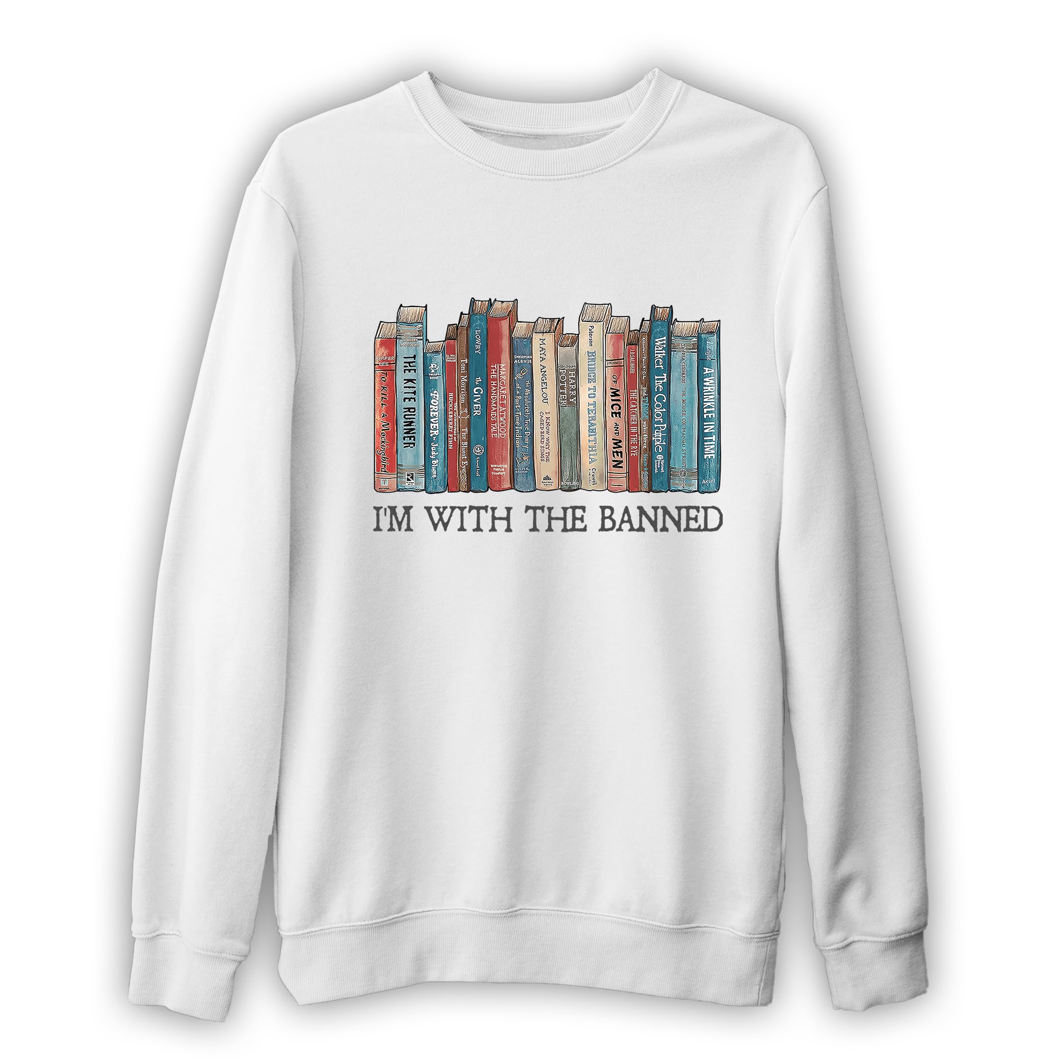 Banned Books Sweatshirt - Unisex Soft Graphic Reading Top for Librarians & Book Lovers