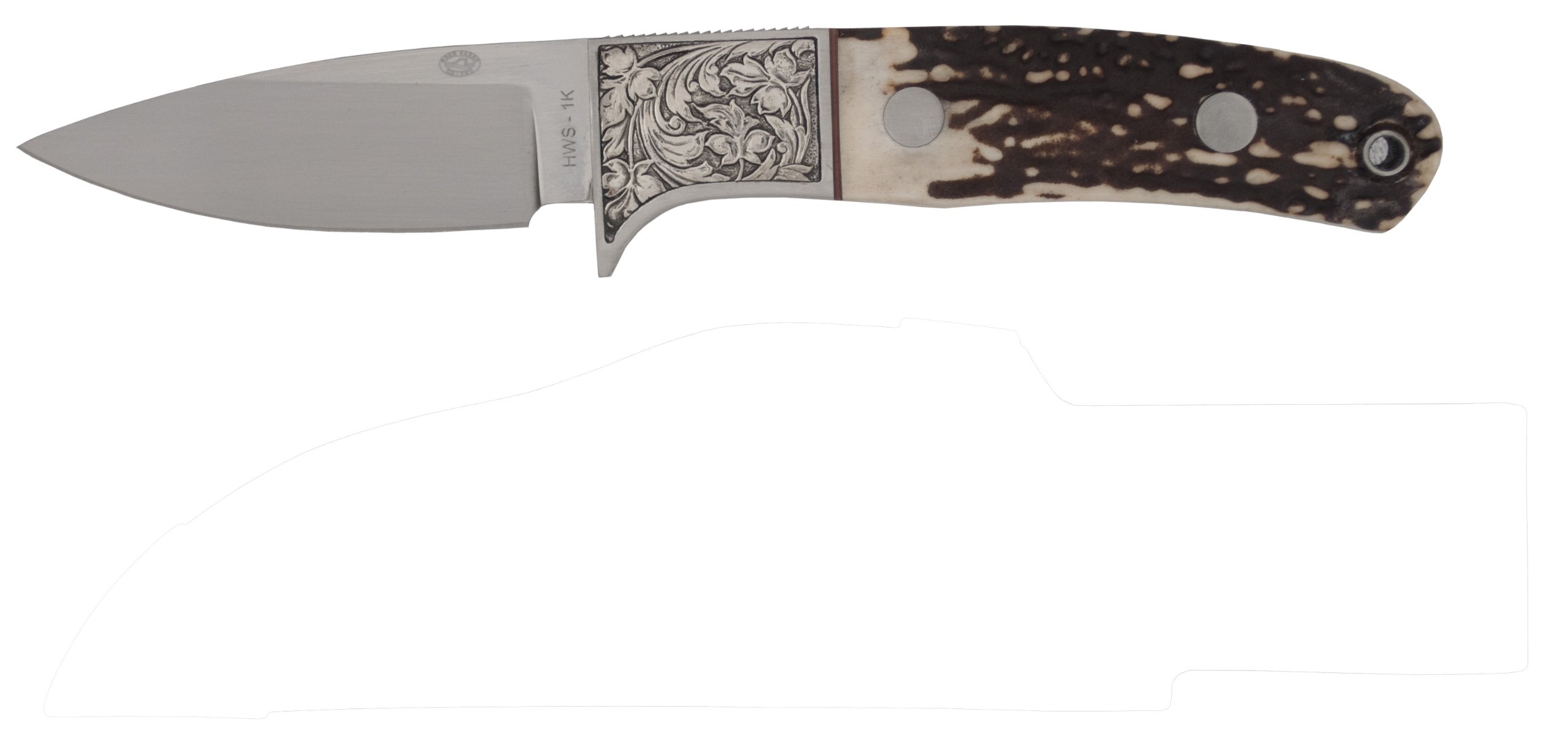 CAS HANWEI Rock Creek Sika Fixed Blade Hunting Knife with Stag Handle - Premium Outdoor Survival Tool for Camping, Hunting & Bushcraft