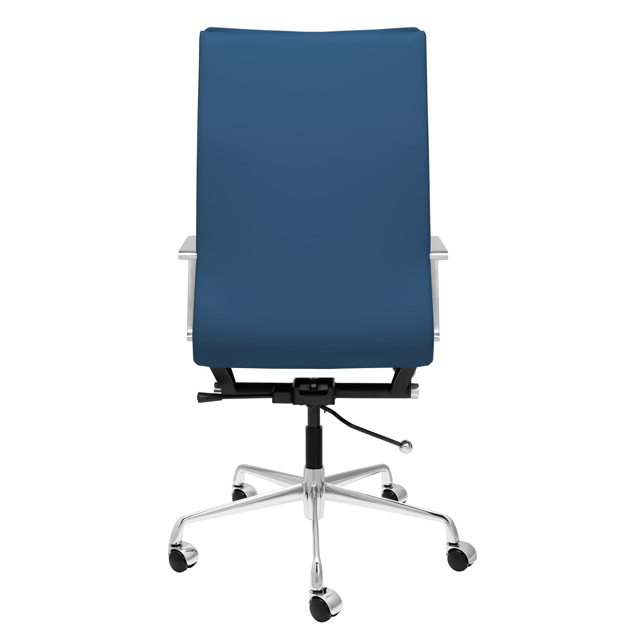 Laura Davidson Lexi II Ergonomic Office Chair - High Back Padded Desk Chair with Aluminum Arms, Swivel & Cushioned Seat, Faux Leather Computer Chair for Home & Office (Blue) | Perfect for Long Work Hours, Gaming & Remote Work