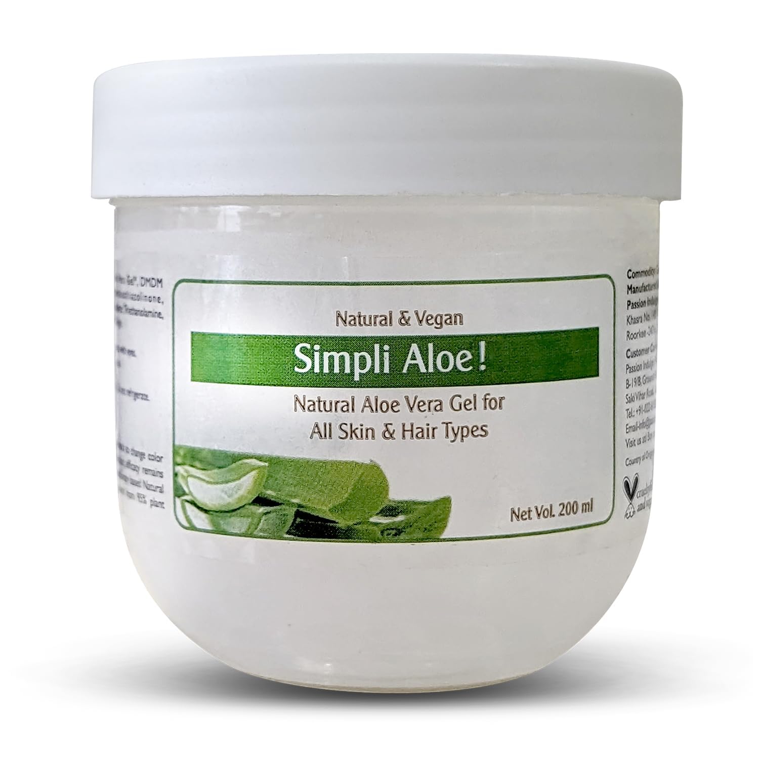 Pure Aloe Vera Gel for Face, Hair & Skin - 200ml | Natural Soothing & Hydrating Gel for Acne, Sunburn & Dry Skin | All Skin Types Moisturizer | Perfect for After Sun Care, Daily Hydration & Hair Treatment