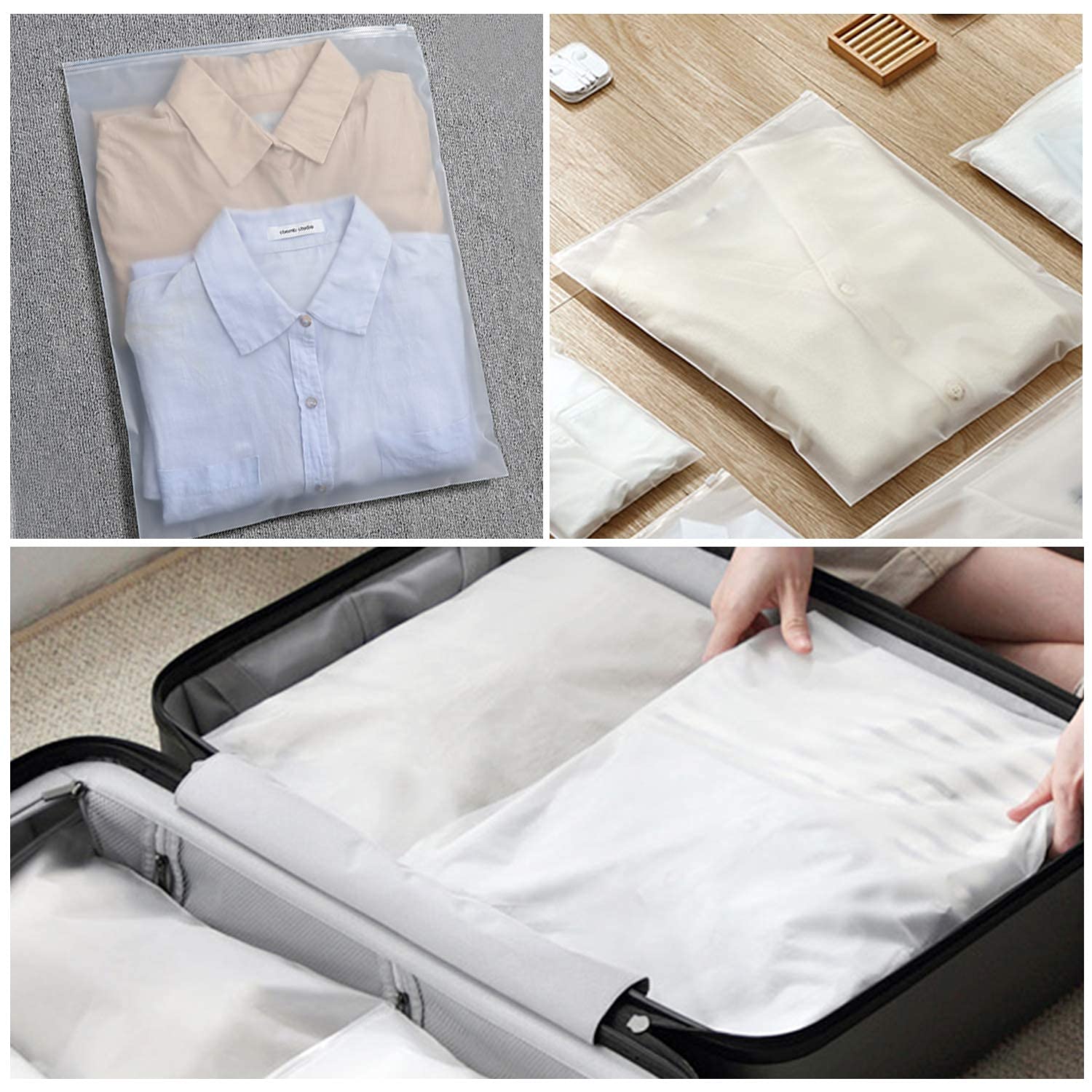Extra Large 14x16 Inch Ziplock Storage Bags - 100 Pack Heavy Duty Plastic Zip Bags for Clothes, Swimsuits, T-Shirts & Mailing | Waterproof, Durable & Reusable with Vent Holes | Perfect for Travel, Laundry, Organization & Shipping Protection