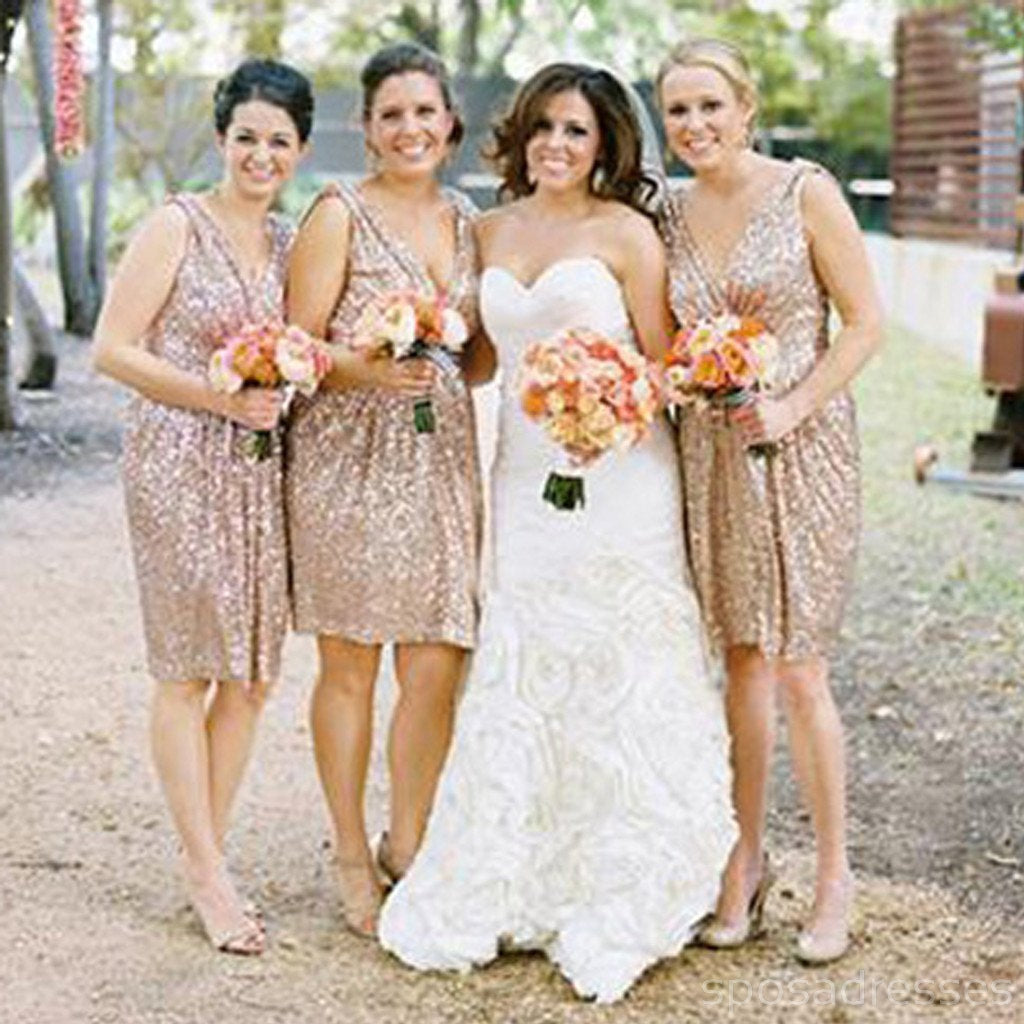 Best Selling Sequin Off-Shoulder V-Neck Shimmering Custom Bridesmaid Dress WG13 - Perfect for Weddings, Parties & Special Occasions