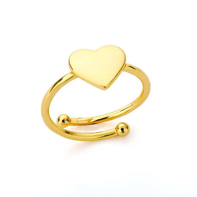 Elegant Gold & Silver Adjustable Heart-Shaped Opening Ring for Women - Romantic Wedding Jewelry & Gift - Perfect for Anniversaries, Valentine's Day & Special Occasions
