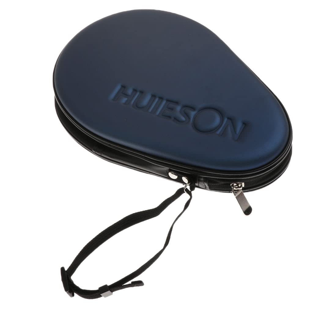 Premium Waterproof Ping Pong Paddle Case - Durable Table Tennis Racket Holder for 2 Paddles (Silver/Dark Blue) | Perfect for Storage, Travel & Tournament Play