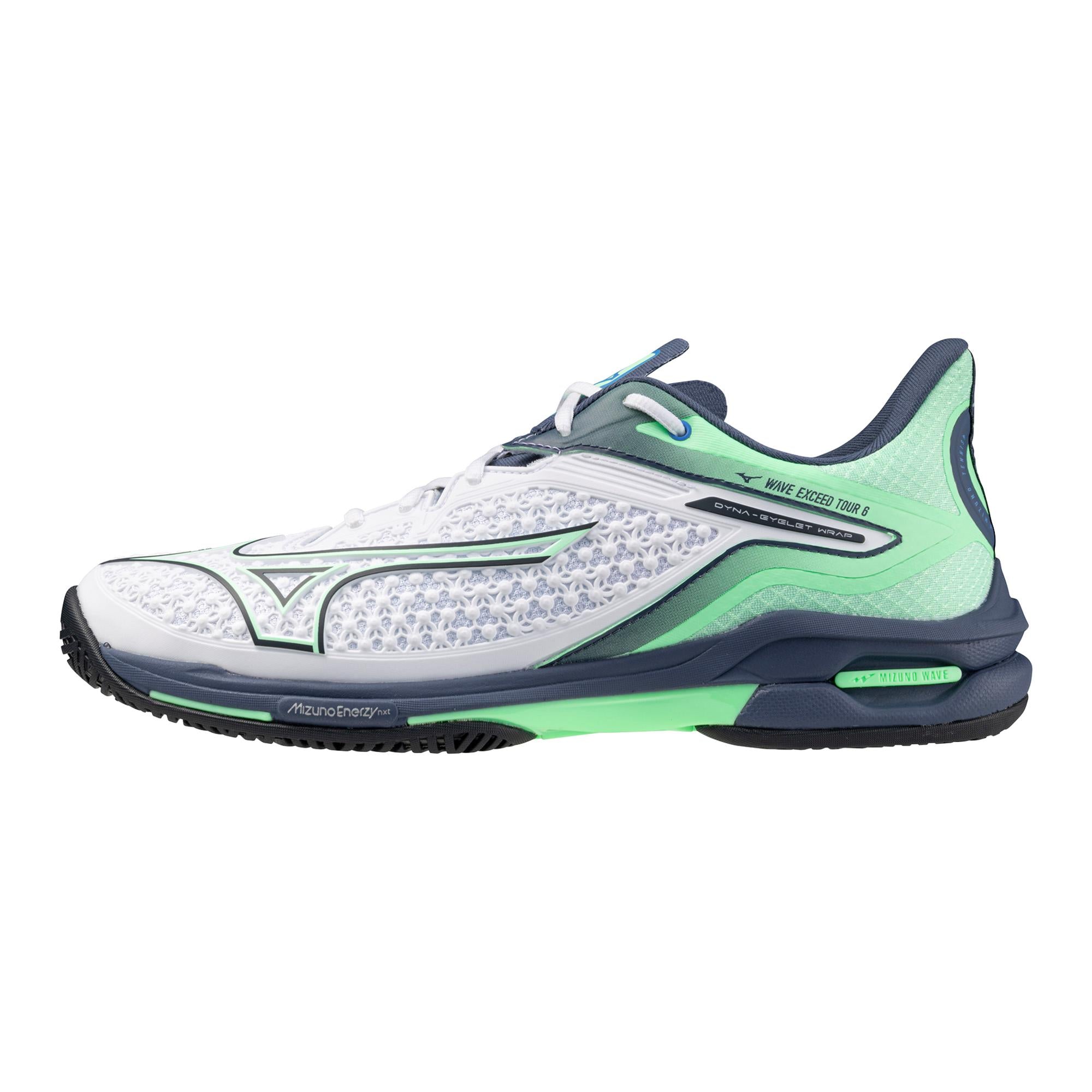 Mizuno Wave Exceed Tour White/Mint Men's Tennis Shoes - Lightweight Performance Court Shoes for Competitive Play & Training