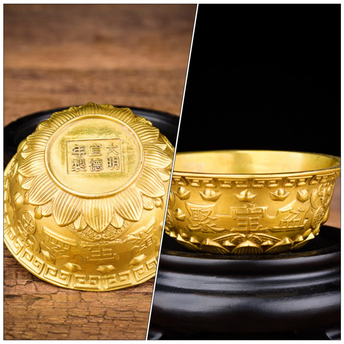 Premium Cabilock 2-Piece Chinese Fortune Bowl Set - Handcrafted Cornucopia Decor for Home & Office - Perfect for Feng Shui, Wealth Display & Holiday Centerpieces