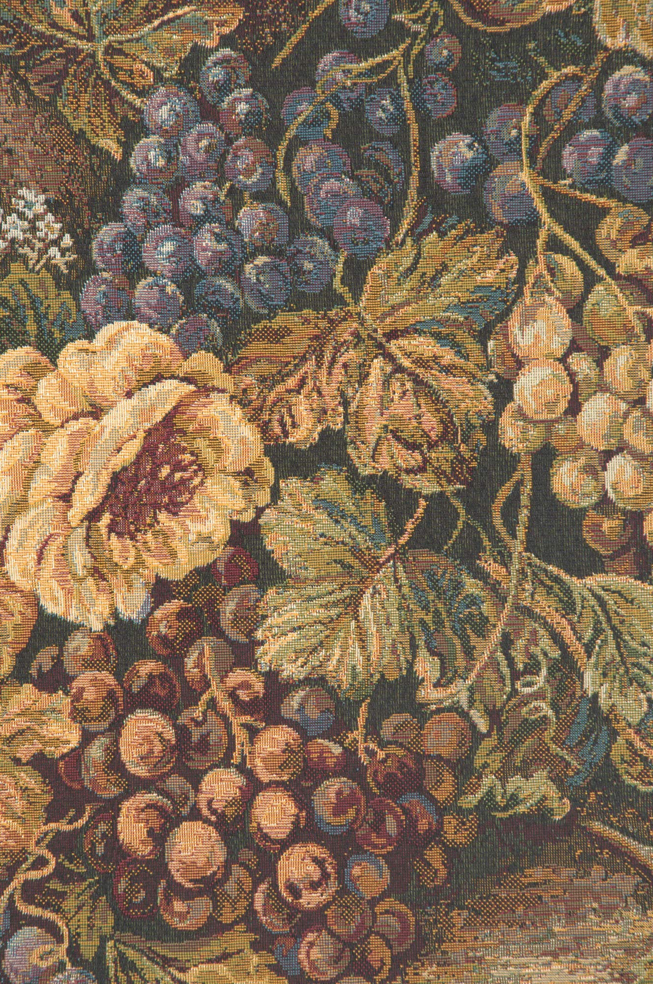 Charlotte Home Furnishings Italian Grape Bouquet Tapestry Wall Hanging - 26x40 Inch Viscose Cotton Polyester Blend Woven Wall Art for Living Room, Bedroom & Dining Room Decor
