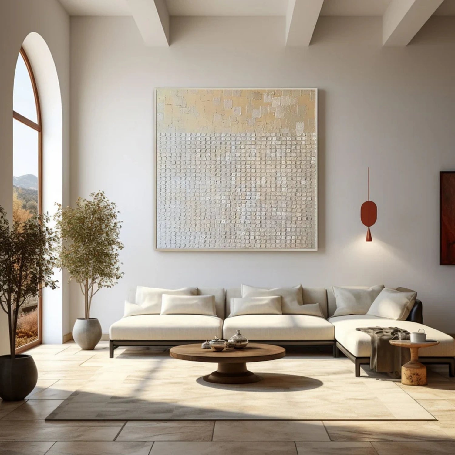Custom Beige & Brown Abstract Wall Art Canvas Print #BB120 - Modern Home Decor for Living Room, Bedroom & Office