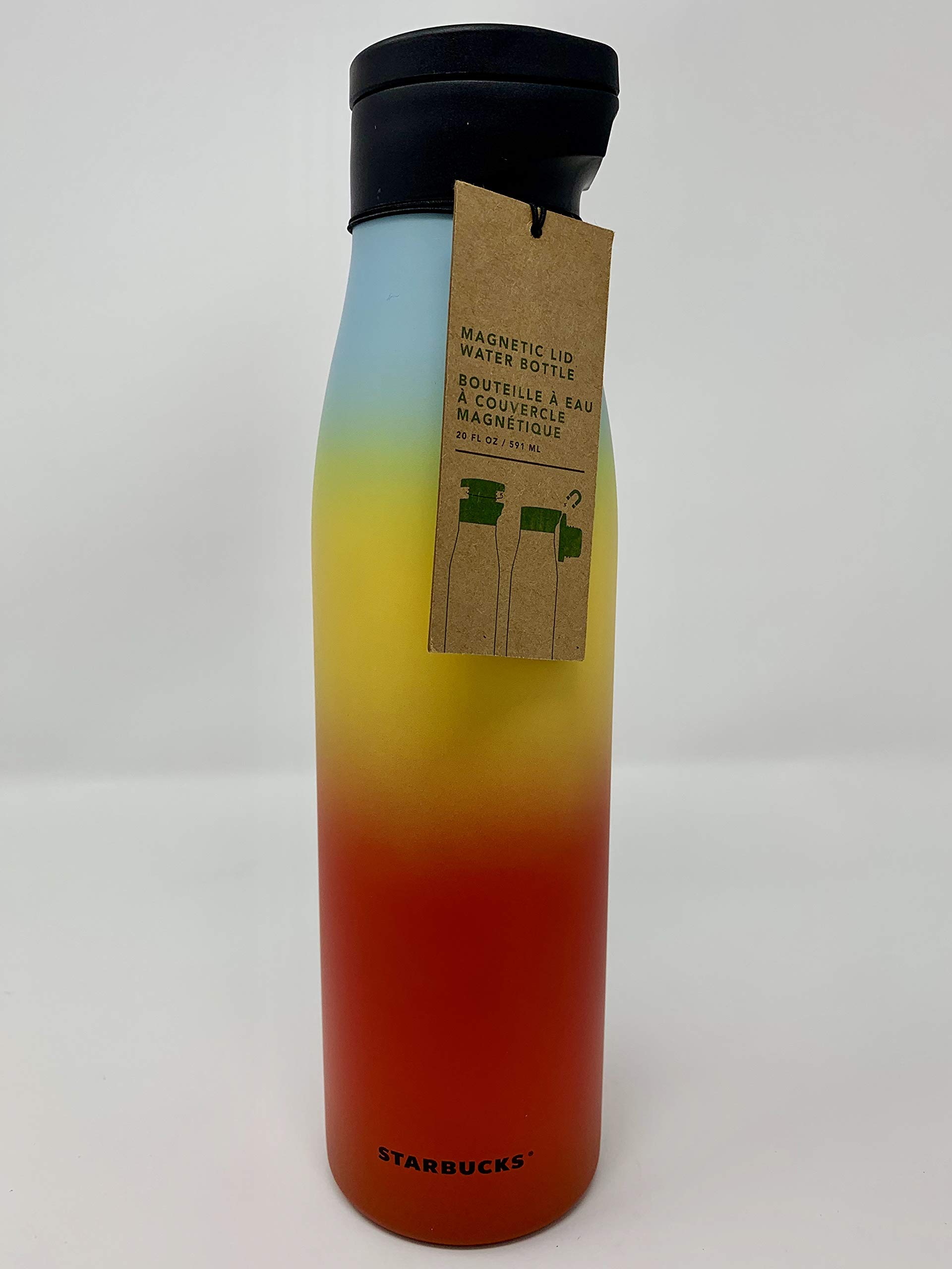 Starbucks 2019 Limited Edition Spring Rainbow Magnetic Lid Stainless Steel Water Bottle - 20oz Double Wall Vacuum Insulated Tumbler for Hot & Cold Drinks - Perfect for Office, Gym, Travel & Outdoor Activities