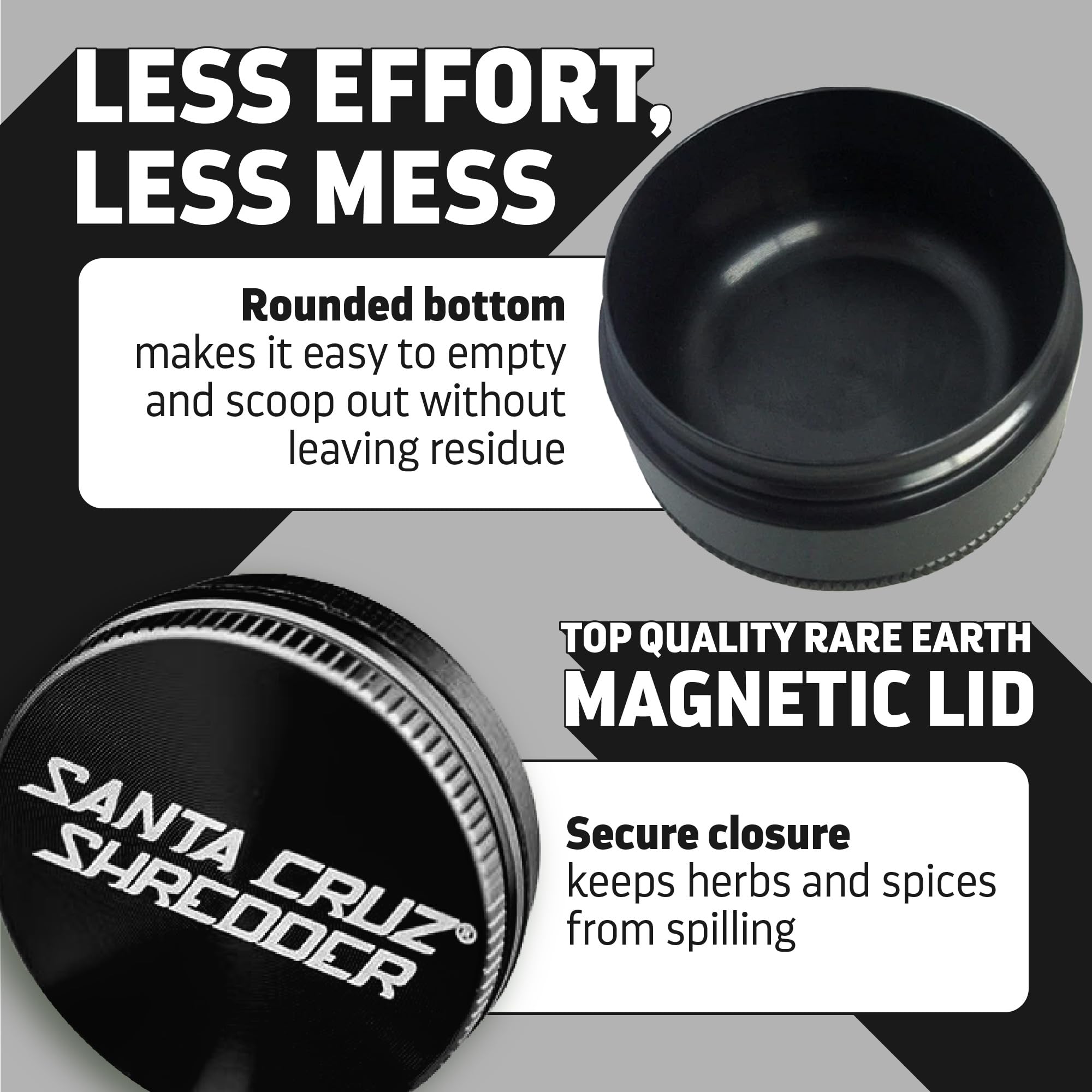 Premium Santa Cruz Shredder 3-Piece Aluminum Herb Grinder - Medium 2 1/8