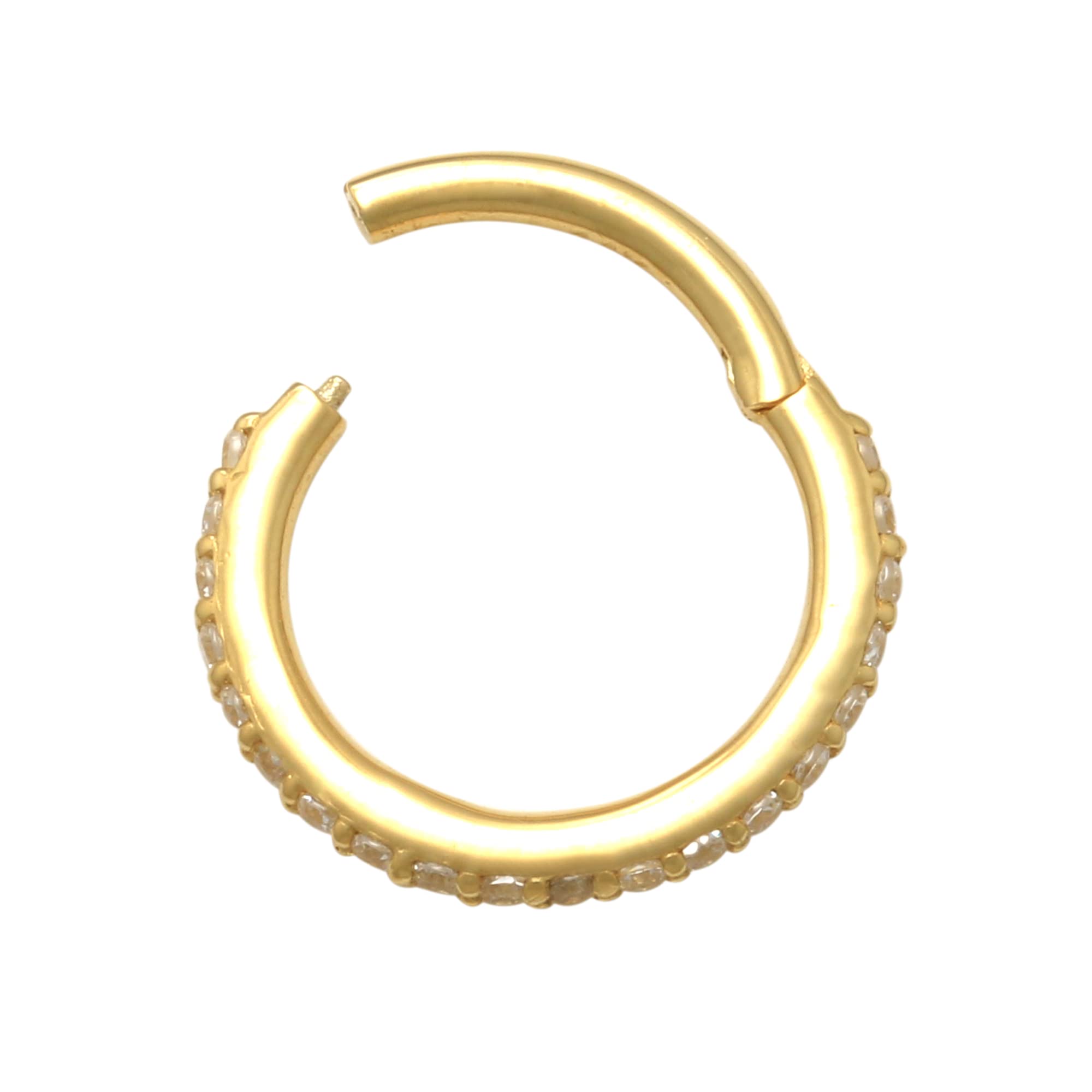 14K Gold CZ Hoop Earrings for Cartilage, Daith, Helix - 16G Genuine Gold Body Jewelry for Women - Perfect Gift for Piercing Lovers - Ideal for Everyday Wear & Special Occasions