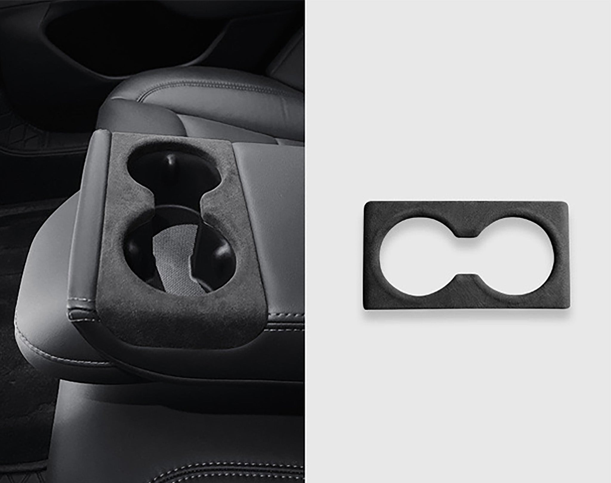 Tesla Alcantara Cup Holder Cover for 2024+ Model 3 Highland - Premium Interior Accessory for Car Organization & Luxury Upgrade | Perfect for Daily Commute, Road Trips & Protecting Your Tesla's Interior