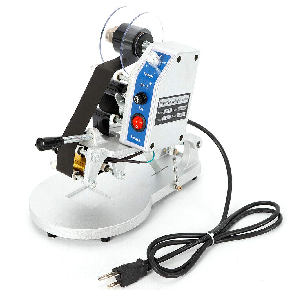 Electric Hot Foil Stamping Machine 110V - Date Code Printer for PVC, Leather, PU & Paper - Perfect for Packaging, Labeling & Product Customization