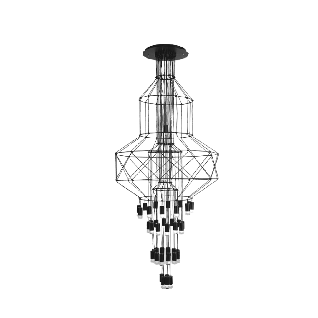 Wireflow LED Chandelier - Modern Crystal Ceiling Light Fixture for Dining Room & Living Room | Energy Efficient Dimmable Lighting for Home Decor & Interior Design
