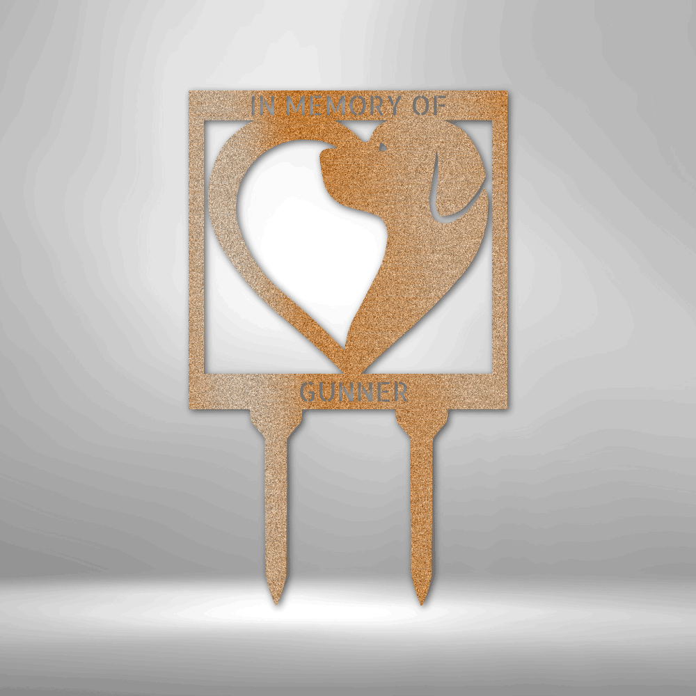 Custom Personalized Dog Memorial Garden Stake - Engraved Steel Pet Remembrance Sign for Backyard, Cemetery or Garden Decor
