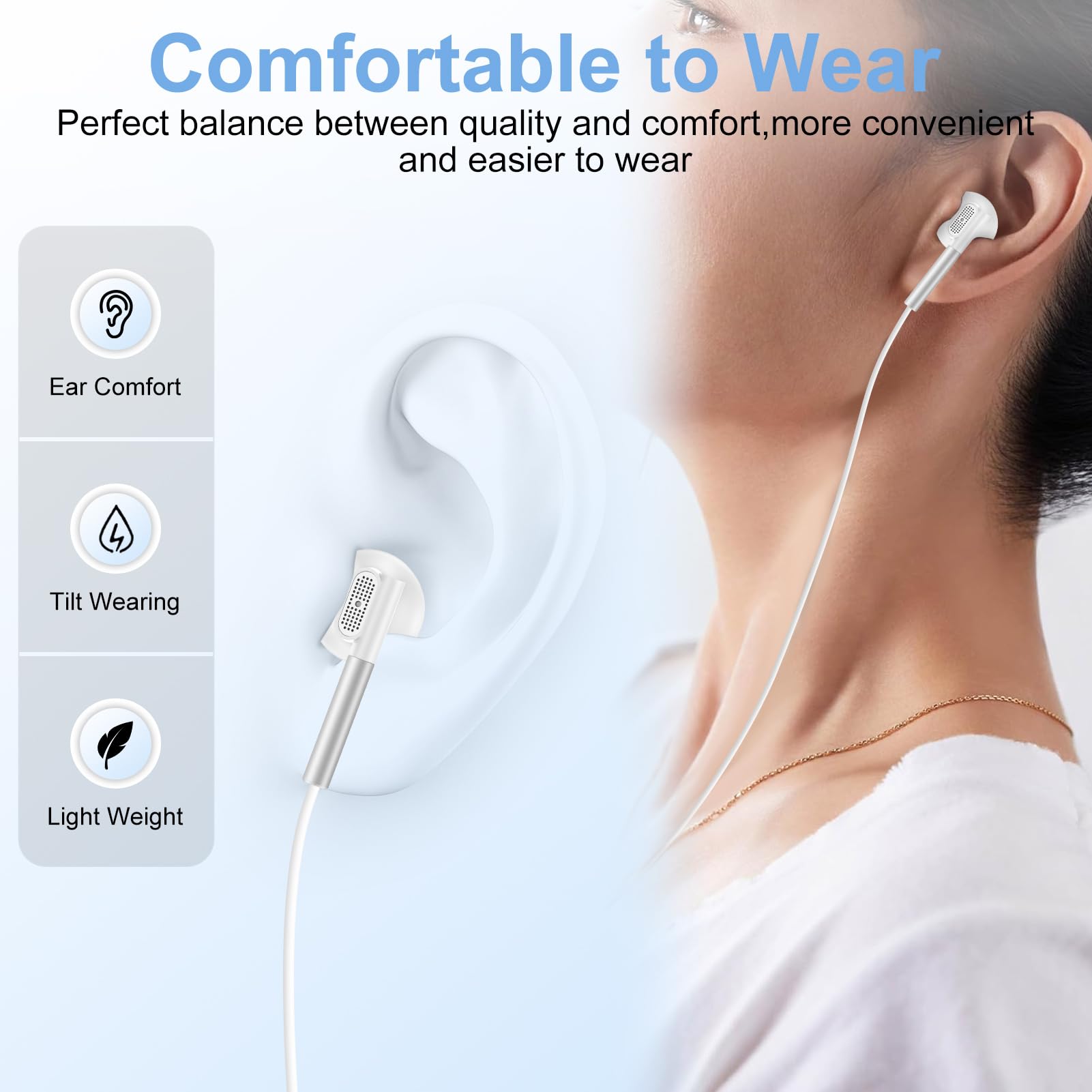 Samsung S25 USB C Wired Headphones with Mic & Volume Control - HiFi Stereo Earbuds for Galaxy S25 Ultra/S24 Ultra FE/S23/S22/S21/S20 & iPhone 16 Pro/15 Pro Max Plus - Perfect for Gaming, Music & Calls