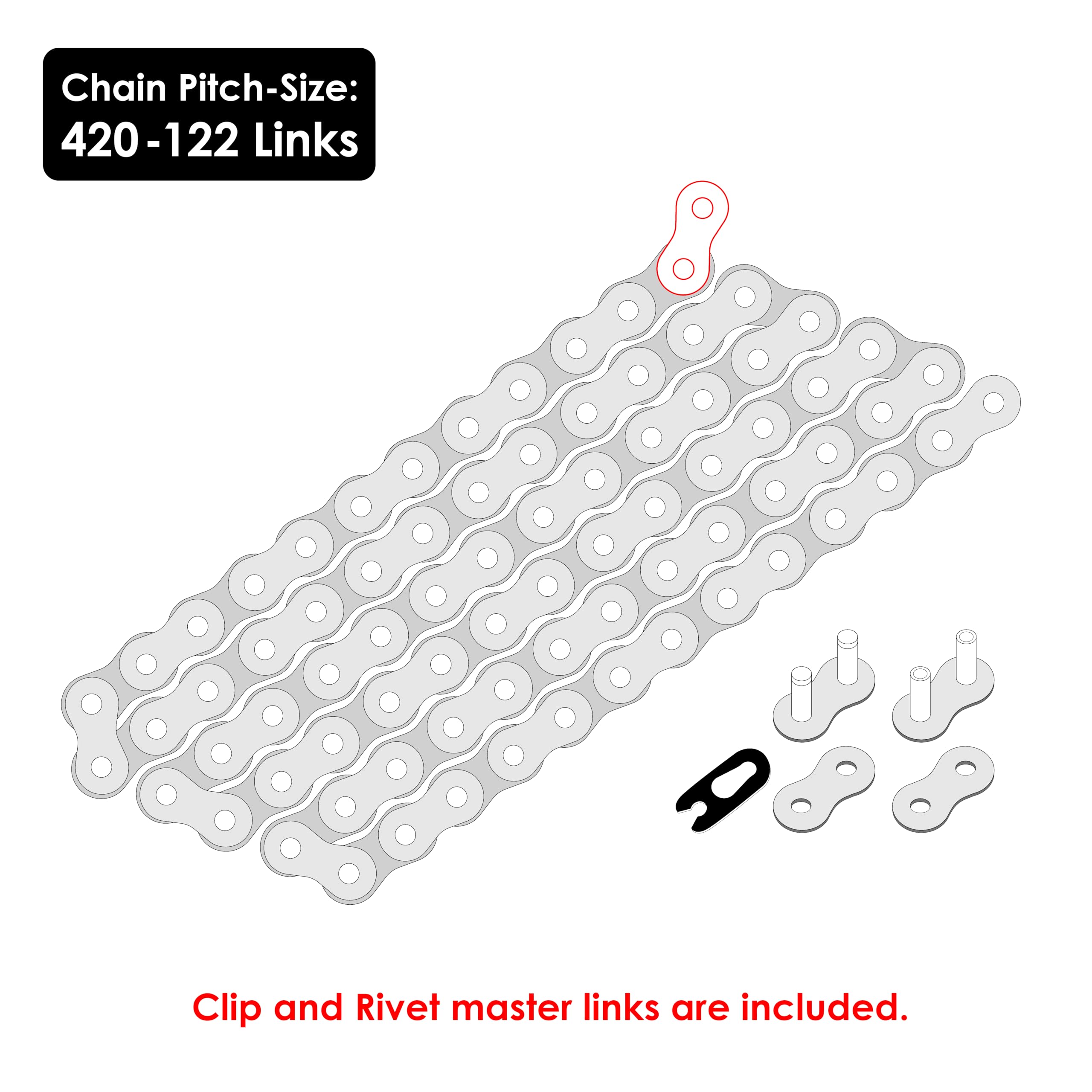 Caltric Drive Chain Replacement for Yamaha RT100 RT-100 1990-2000 Dirt Bike - Perfect for Off-Road & Trail Riding Adventures