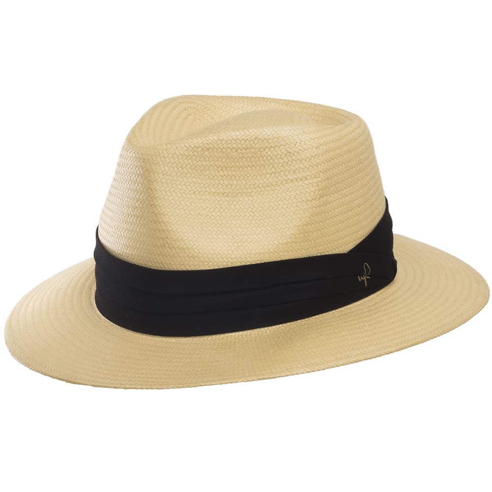 Monte Cristo Classic Fedora Straw Panama Hat - Wide Brim Sun Hat for Men & Women - Lightweight UPF 50+ Beach Hat for Summer, Travel, and Outdoor Activities