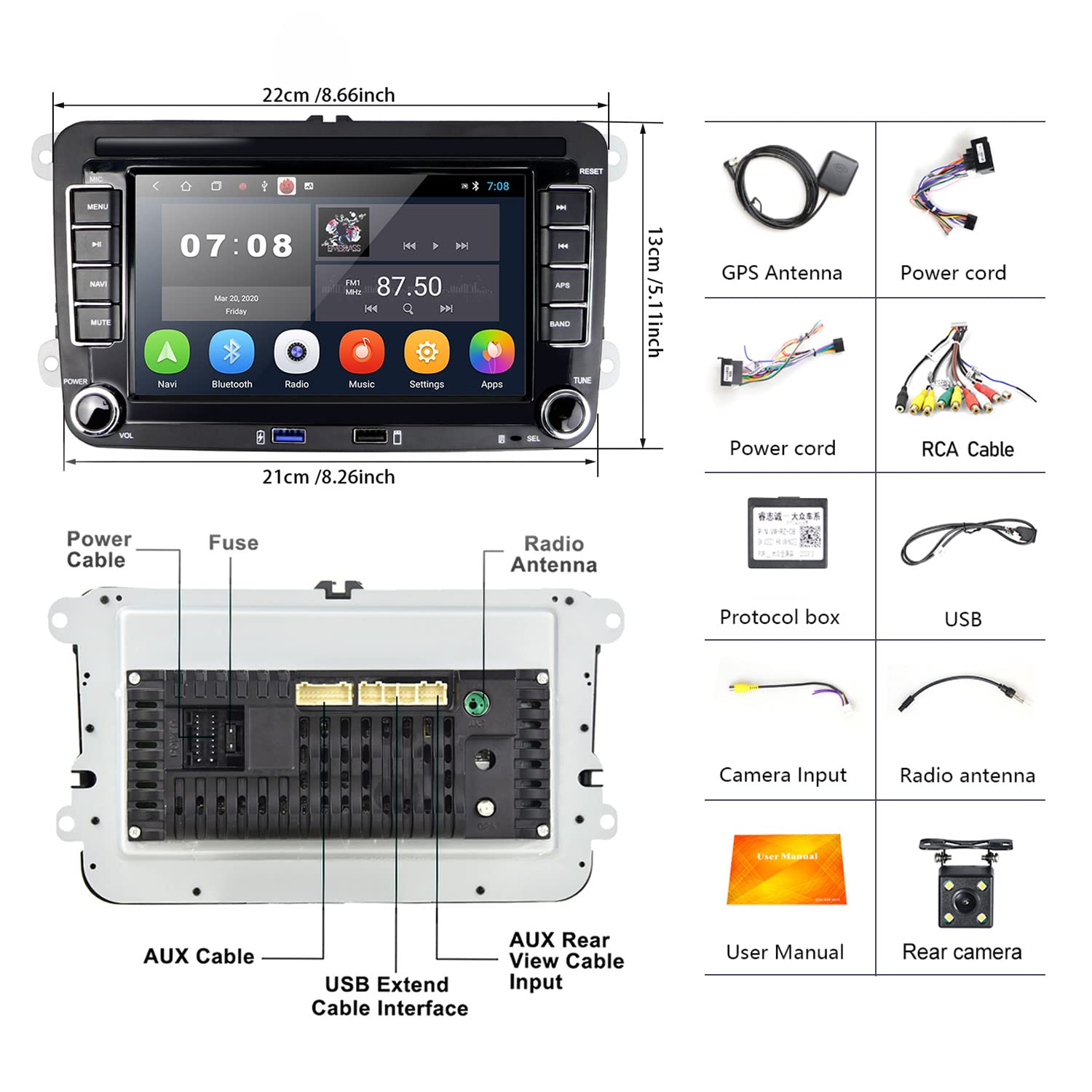 2G+32G Android Car Stereo with Wireless CarPlay & Android Auto - 7