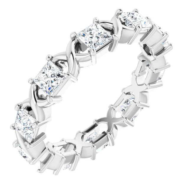 1.80 Carat Princess Cut Diamond Eternity Band Ring - Infinity Style Wedding Band for Women, Perfect for Anniversaries, Engagements & Special Occasions