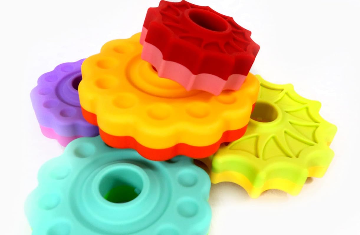 Rainbow Spinning Stacker Toy - Montessori Educational Baby Toy for Toddlers 15+ Months - Sensory Learning & Fine Motor Skills Development for Boys & Girls - Perfect for Playtime, Daycare & Early Childhood Education