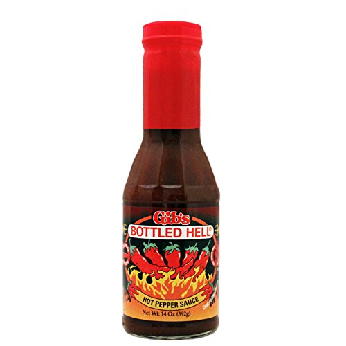 Gib's Bottled Hell Hot Sauce - Extra Spicy Ghost Pepper Sauce (12 Pack) - Perfect for Wings, Tacos, Bloody Marys & Cooking