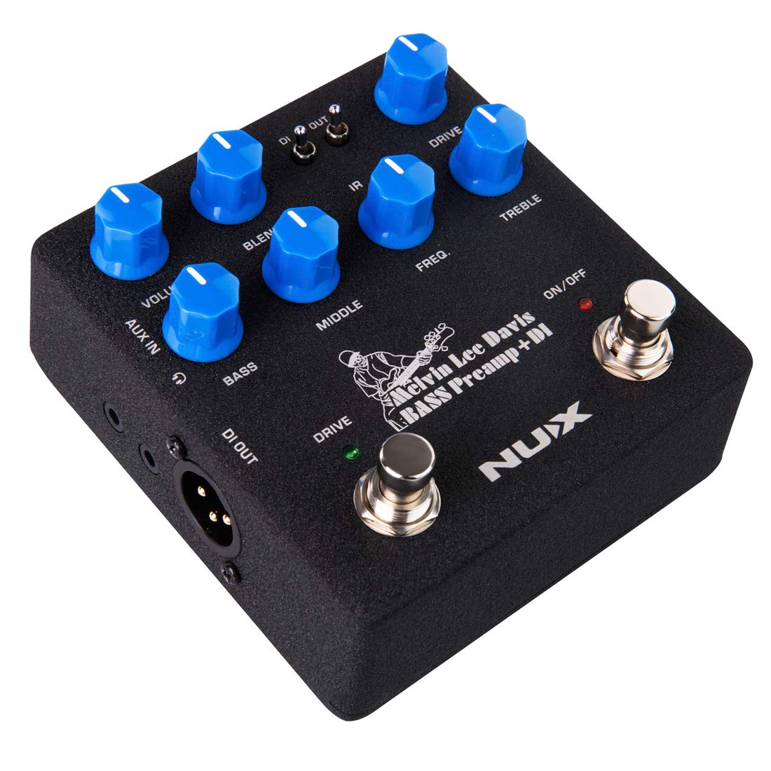 NUX Melvin Lee Davis NBP-5 Dual Switch Bass Pedal - Bass Preamp, DI Box, IR Loader & Audio Interface Combo for Professional Bassists & Studio Recording