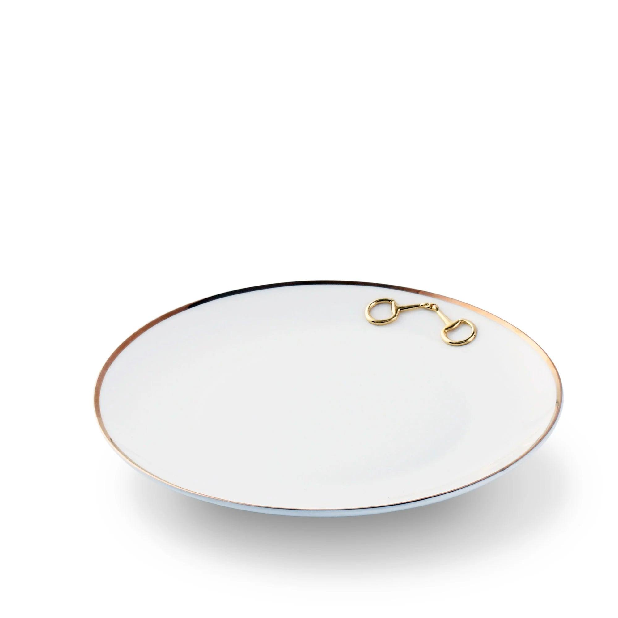 Premium Snaffle Bit Gold Salad Plate - Elegant Dinnerware for Formal Dining, Parties & Special Occasions
