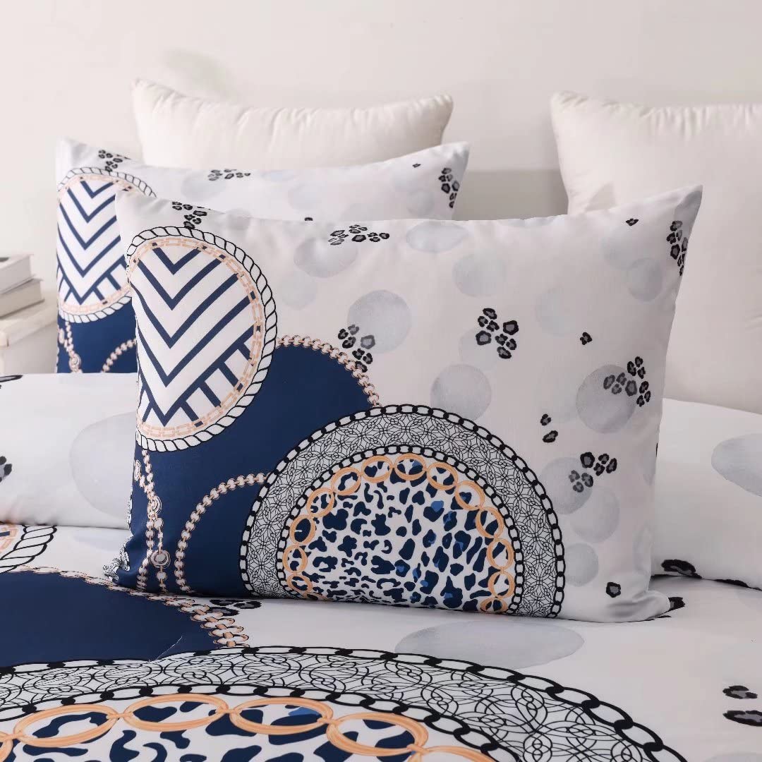 Shatex 2-Piece Twin Comforter Set - Ultra Soft All-Season Polyester Bedding with Leopard Print - Blue & Grey - Perfect for Kids' Rooms, Dormitories & Cozy Bedroom Decor