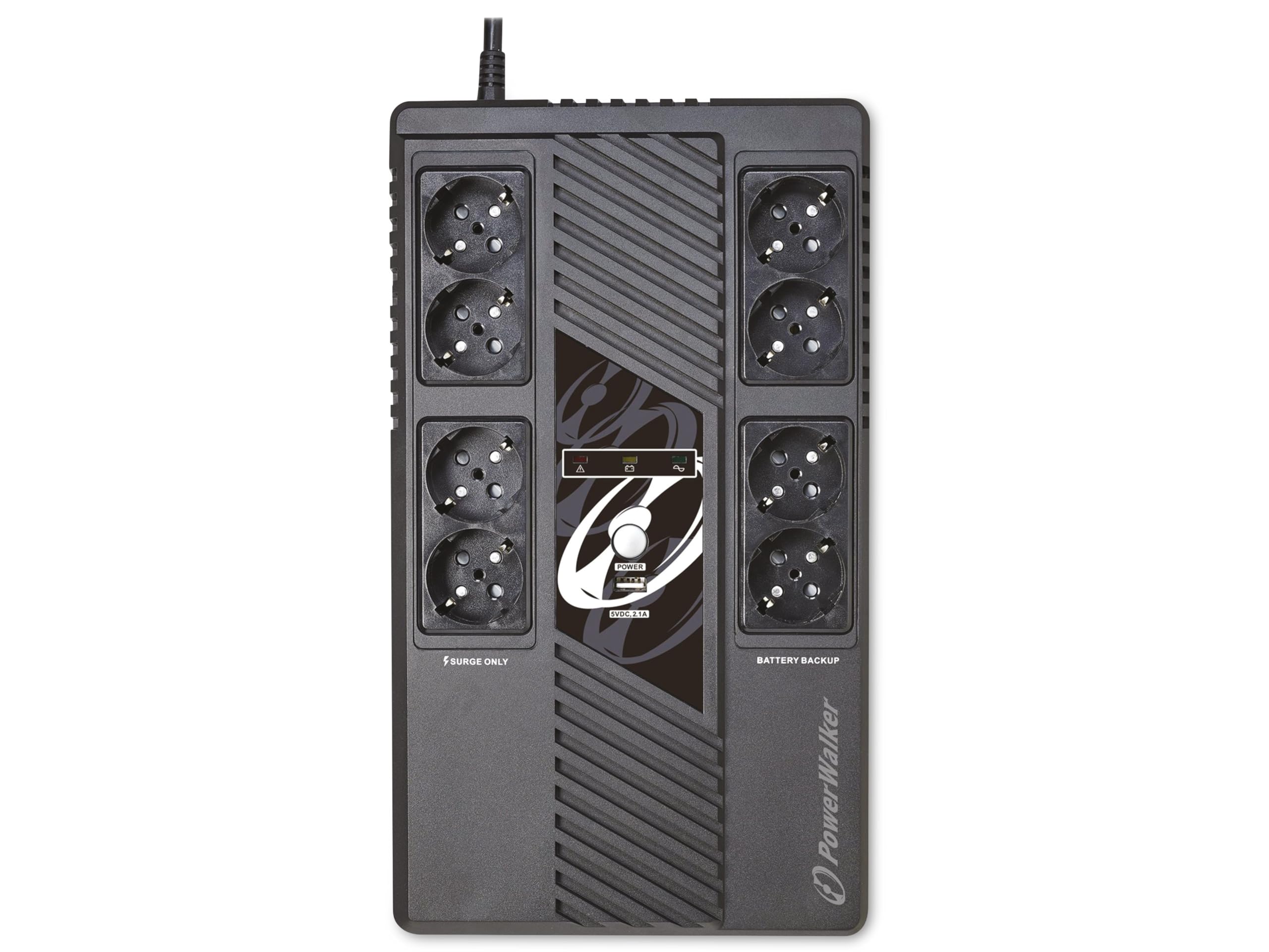 PowerWalker VI 1000 MS Line-Interactive UPS - 1000VA/600W with 8 AC Outlets - Reliable Backup Power for Home Office, Gaming PC & Electronics During Outages