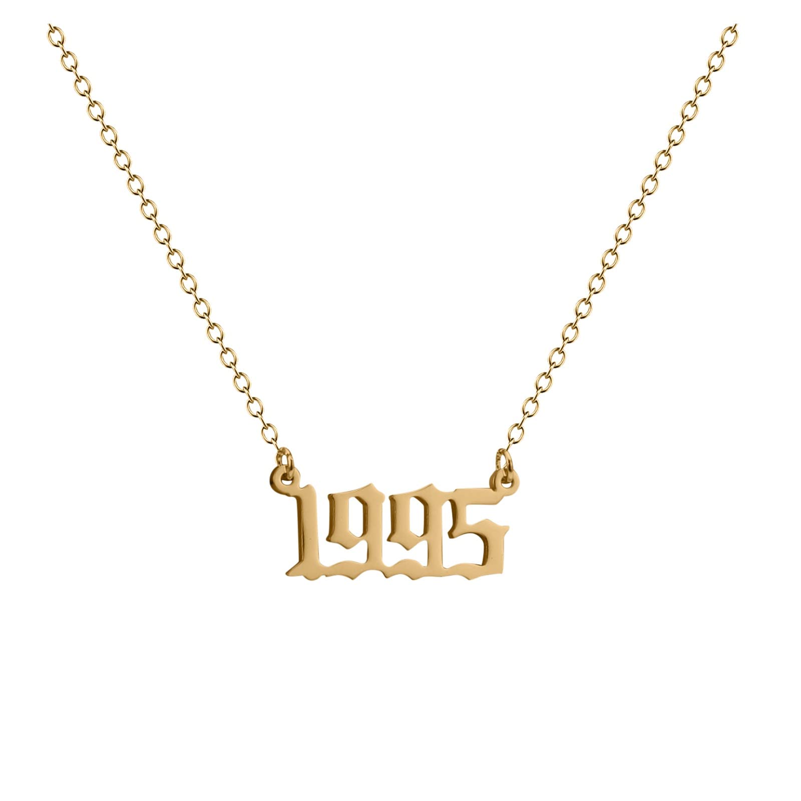 1990-2000 Number Pendant Necklace for Women - Gold Stainless Steel Trendy Jewelry for Teen Girls & Women - Perfect for Birthdays, Anniversaries & Everyday Fashion