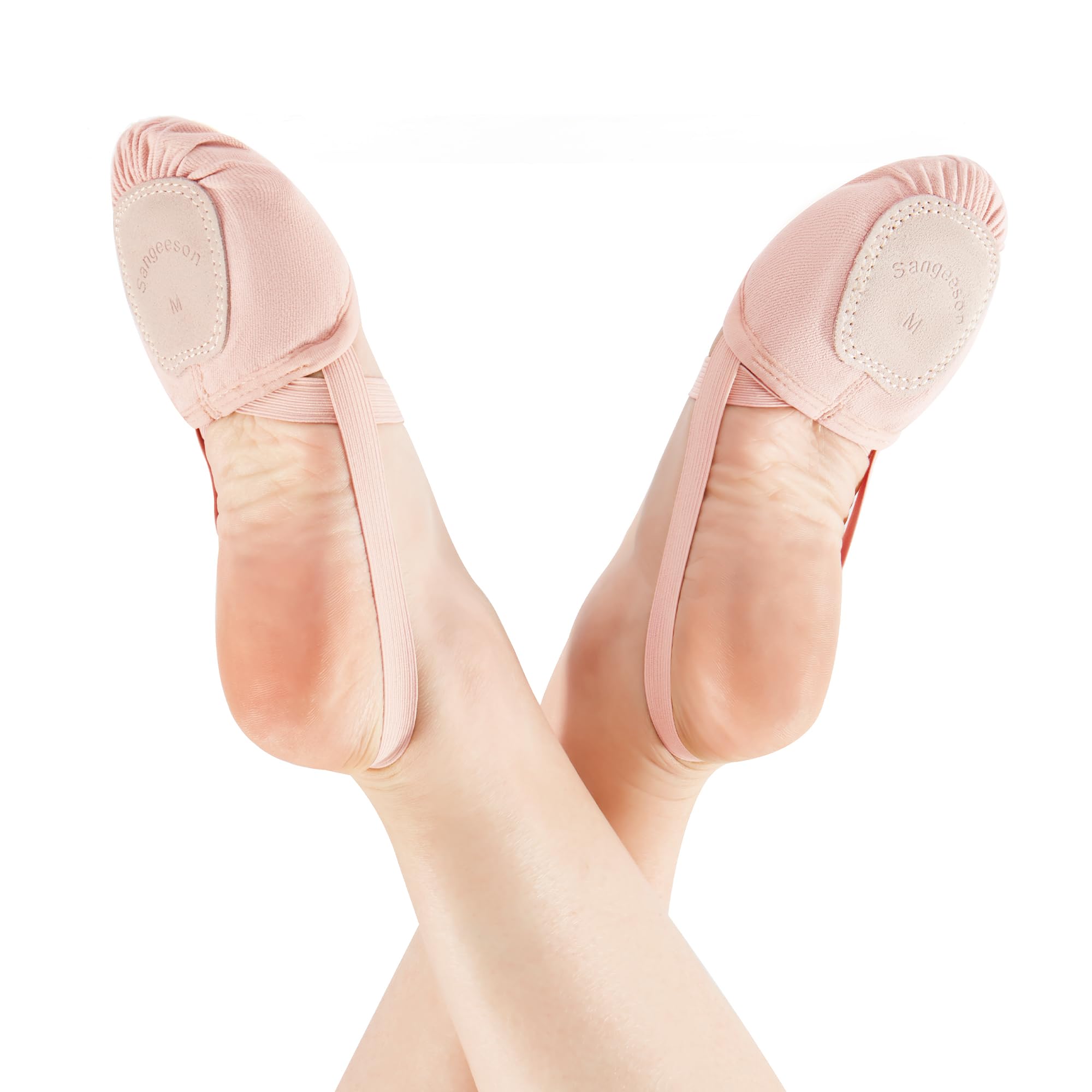 SANGEESON Half Sole Dance Shoes - Stretch Canvas Ballet Shoes for Women & Girls - Perfect for Ballet, Jazz, Contemporary, Lyrical & Modern Dance - Ideal for Studio Practice, Performances & Dance Classes
