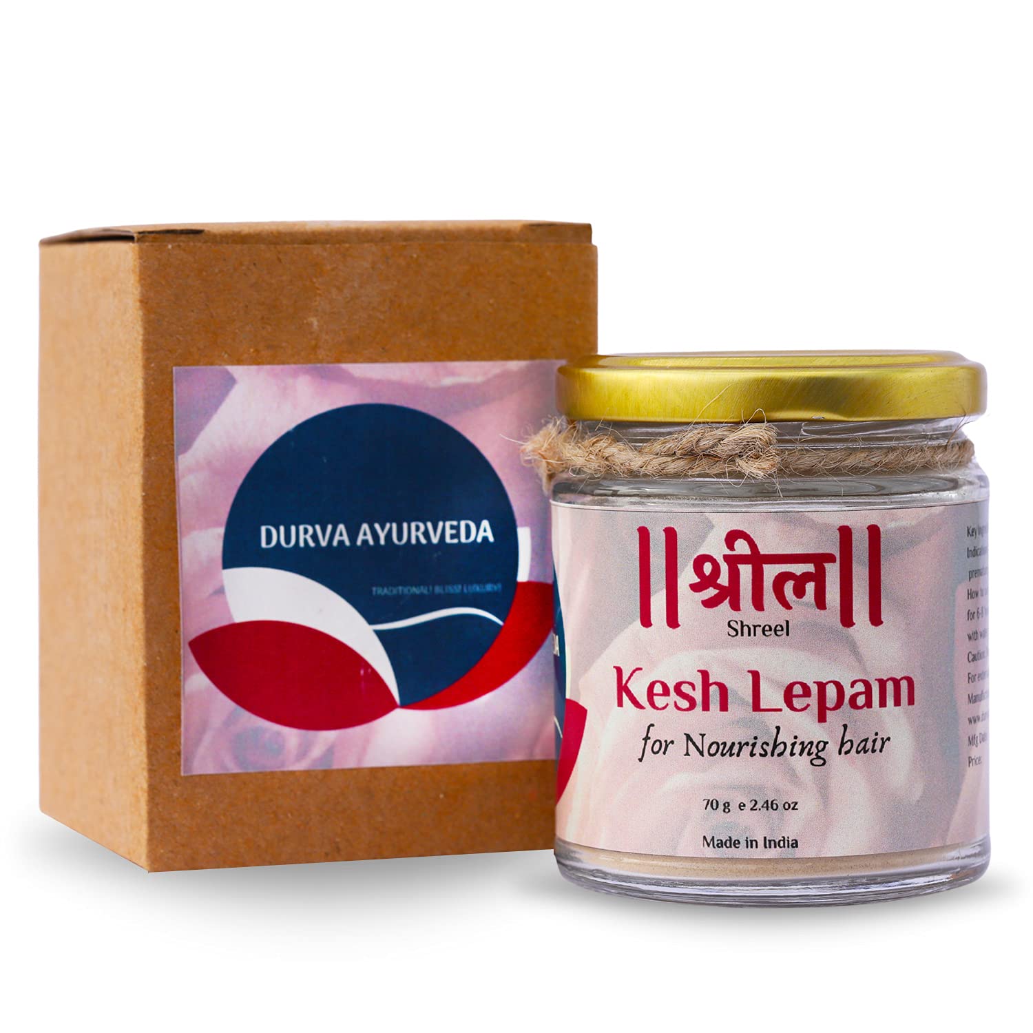 Kesh Lepam Ayurvedic Hair Mask Powder - 70g with Pure Herbal Ingredients for Nourishing & Strengthening Hair - Perfect for Dry, Damaged Hair Care at Home