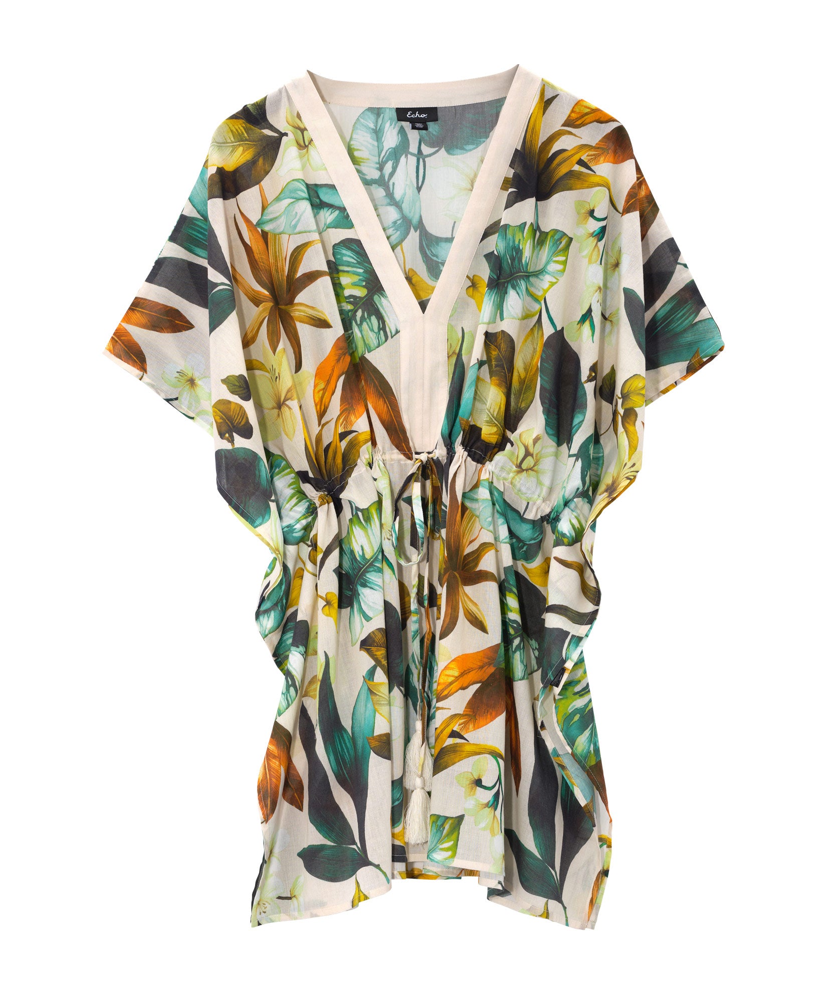Oasis Palm Butterfly Caftan - Flowy Boho Maxi Dress for Women | Beach Cover Up, Summer Vacation, Poolside Lounge, Festival Outfit