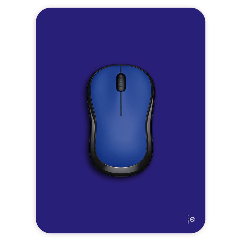 Audimi Small Mouse Pad 6 x 8 Inch - Thick Non-Slip Mini Mouse Mat for Laptop & Wireless Mouse - Portable, Washable Office & Travel Accessory (Blue) - Perfect for Home, Work & Gaming Desks