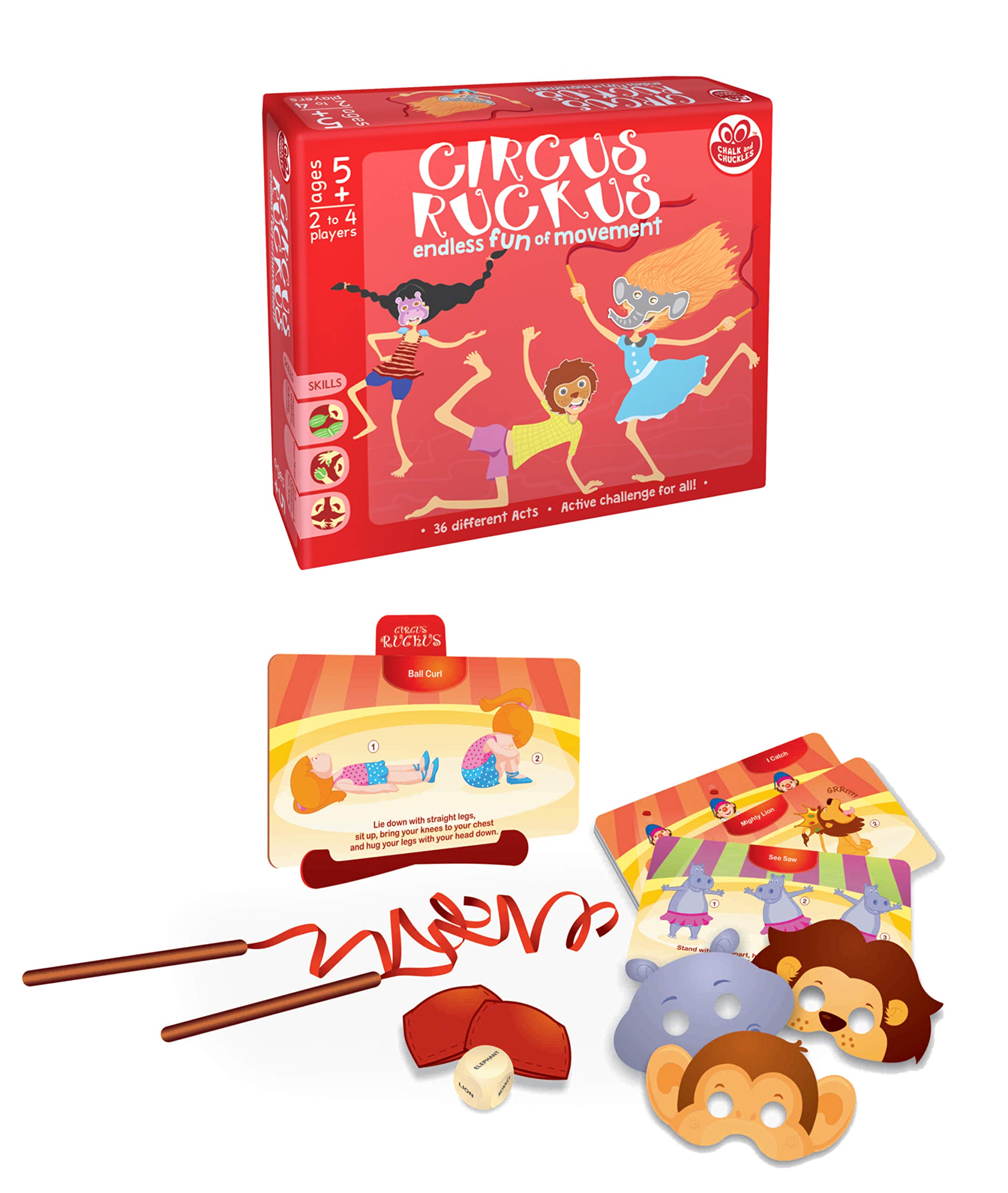 Chalk and Chuckles CC-015 Circus Ruckus - Fun Family Board Game for Kids Ages 5+ | Exciting Strategy Game for Parties & Family Game Nights