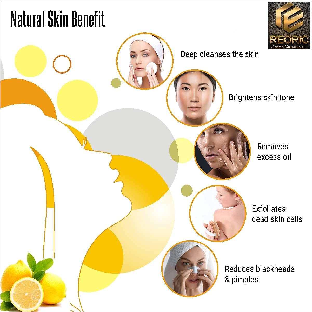 Organic Lemon Peel Powder for Face - 100% Natural Vitamin C Brightening Face Pack for Glowing Skin (100g) | DIY Skincare, Homemade Face Masks & Exfoliating Scrubs