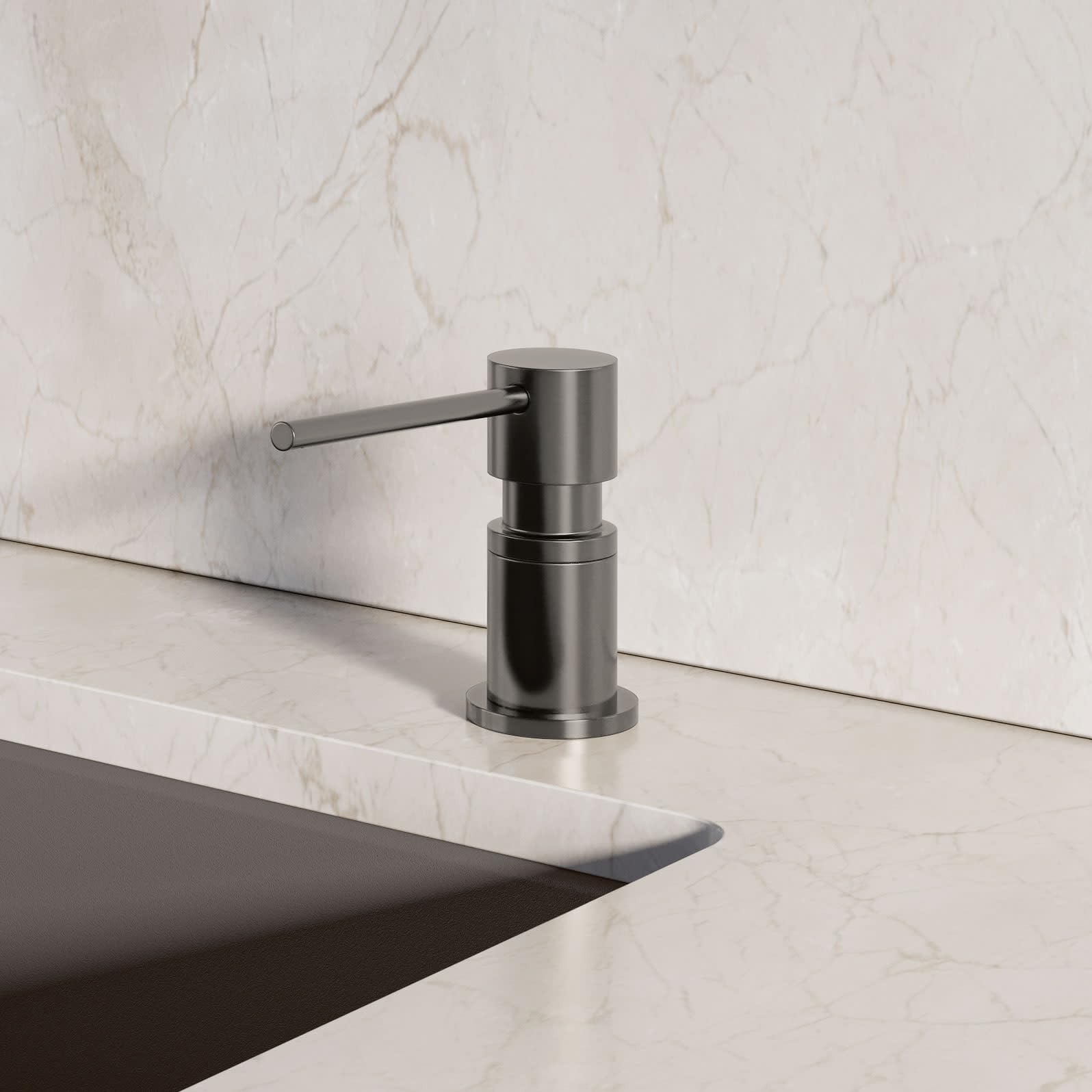BLANCO LATO 10 oz Kitchen Soap Dispenser - Premium Stainless Steel Touchless Hand Soap Pump for Modern Home & Restaurant Use