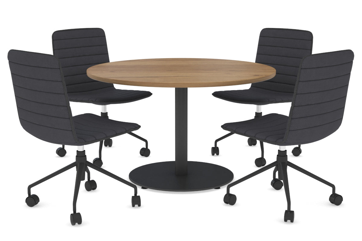 Premium Round Meeting Table with Sapphire Disc Base - 39.4 Inch Diameter - Ideal for Conference Rooms, Offices & Collaborative Workspaces