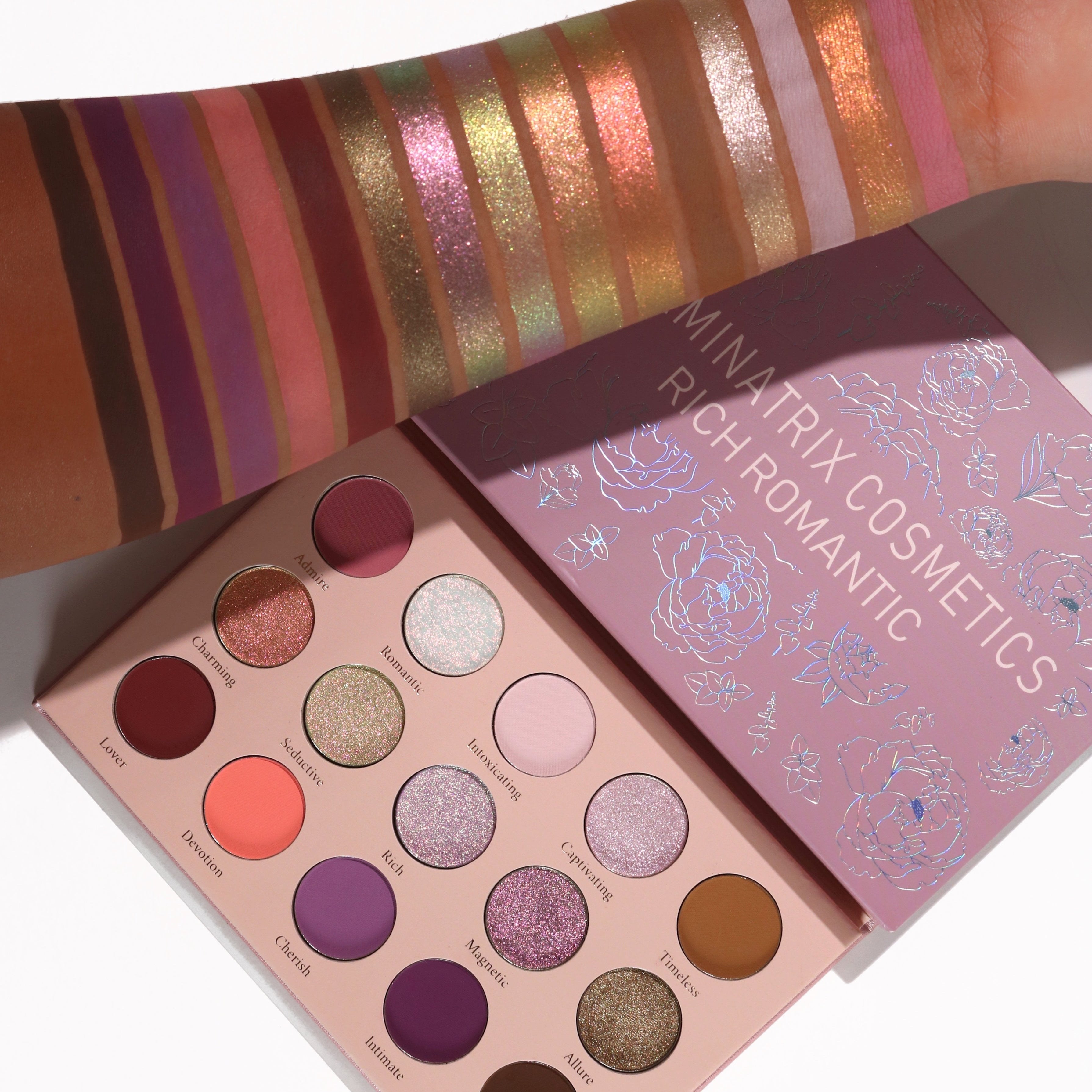 Rich Romantic Eyeshadow Palette - 12 Highly Pigmented Matte & Shimmer Shades for Stunning Eye Makeup | Perfect for Date Night, Parties & Special Occasions