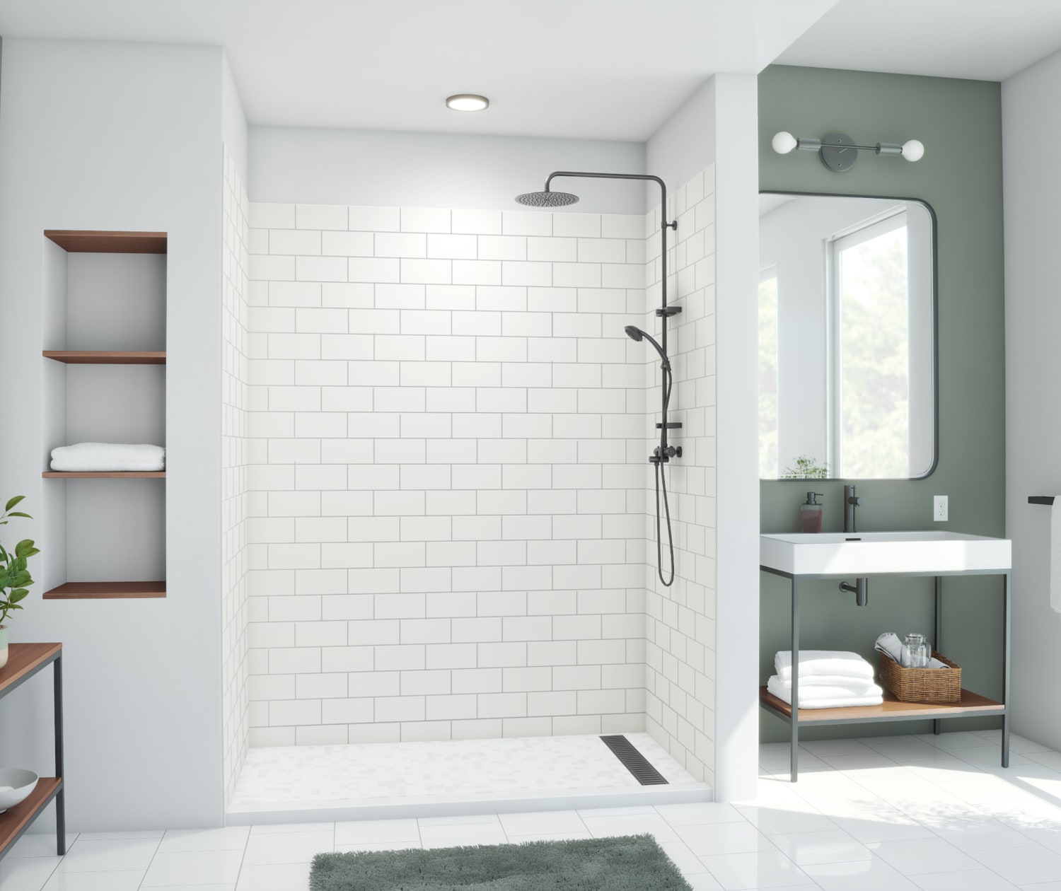 Swanstone Metro Subway Tile Shower Wall Kit 34